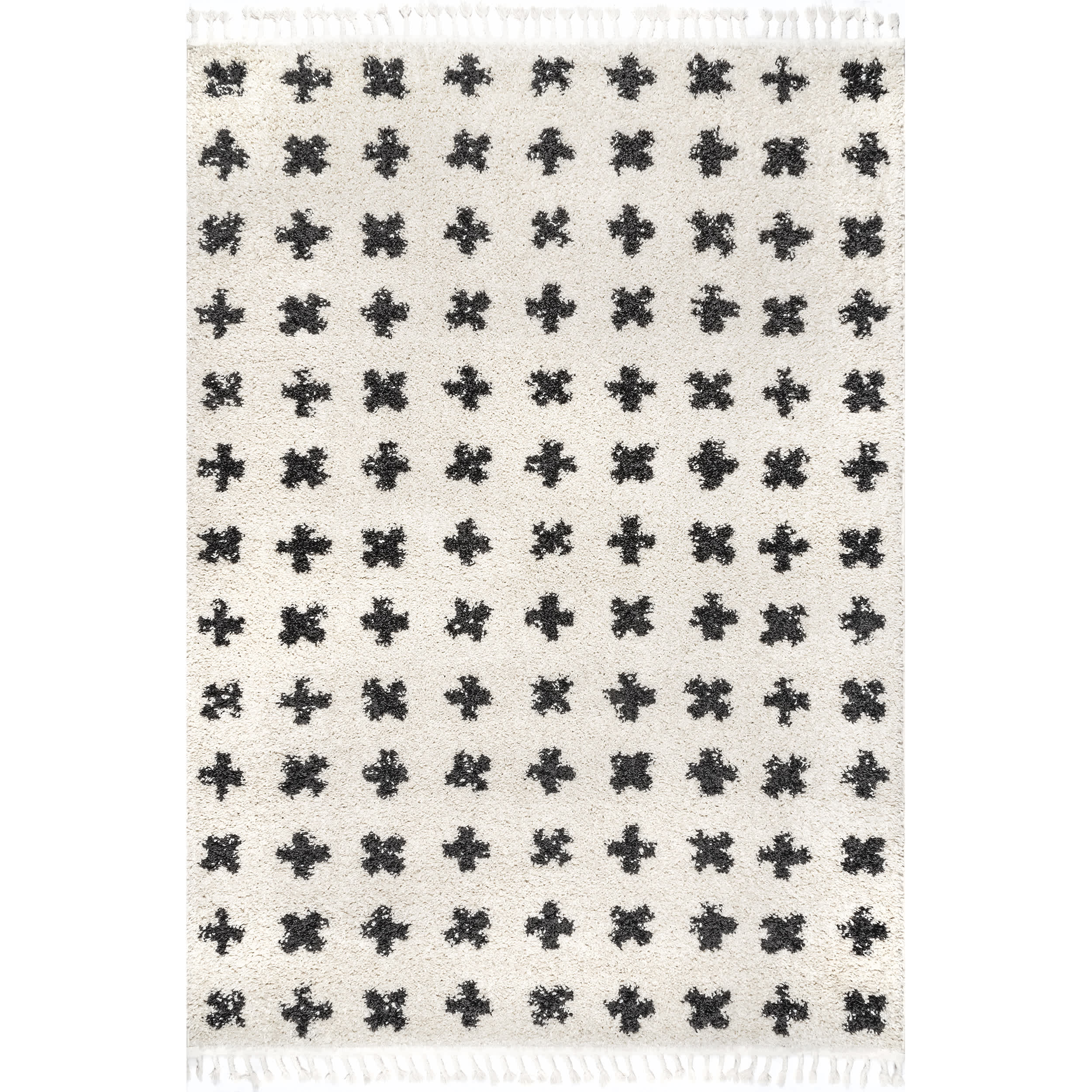 Fatima Cross Cozy Shag Tassel Area Rug