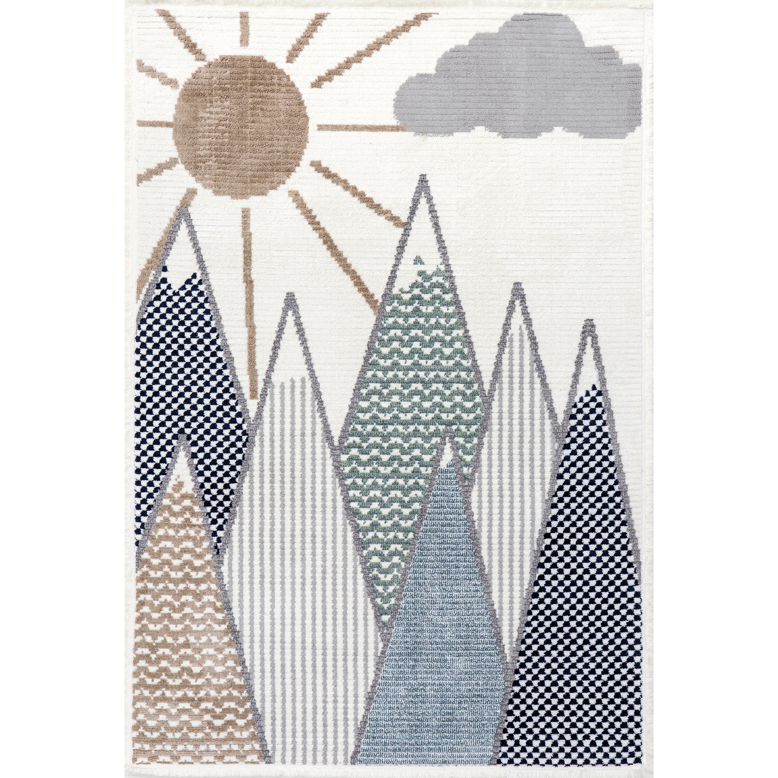 Elsha Rocky Mountains Kids Fringe Area Rug