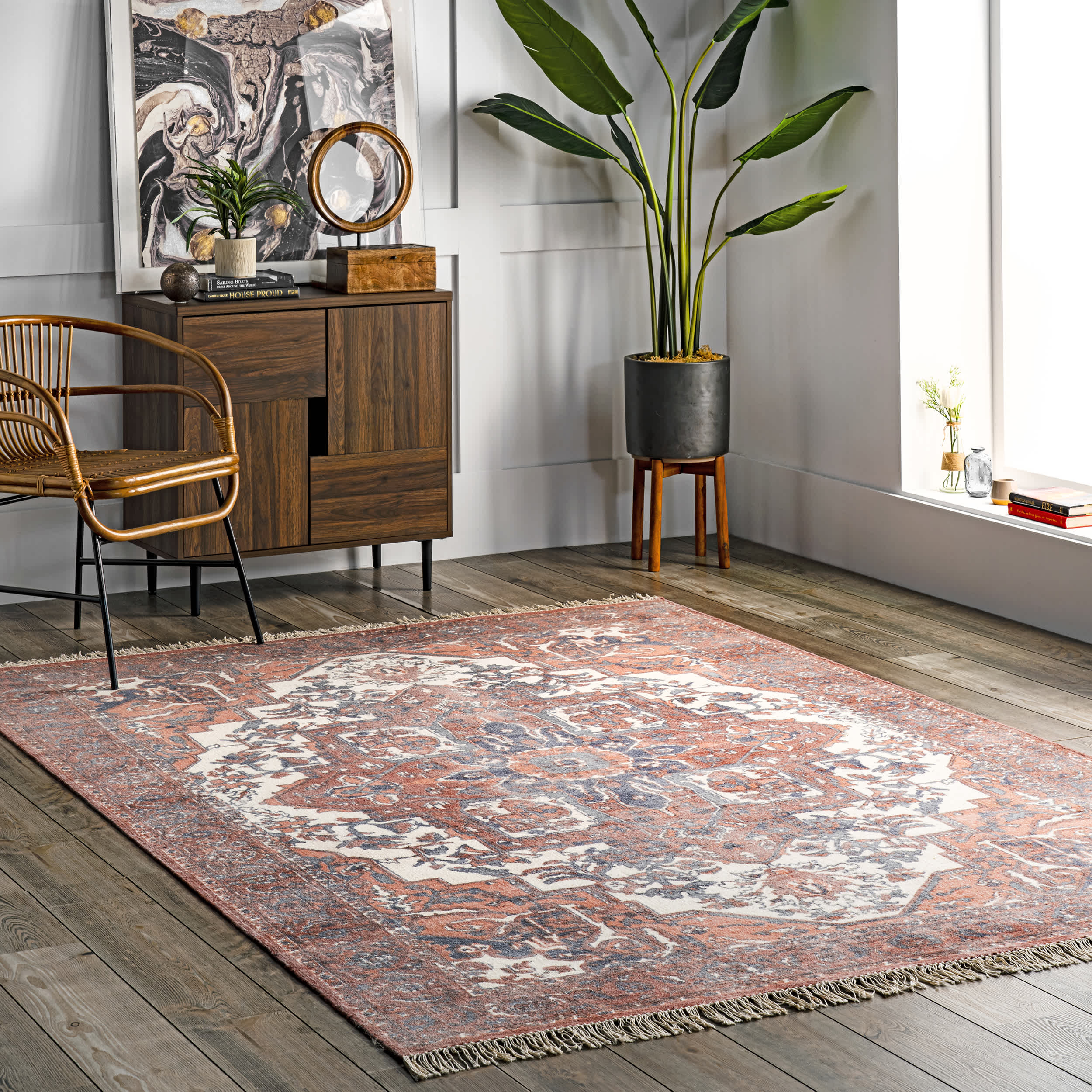 Hand Woven Werner Fringe Area Rug - Image 2