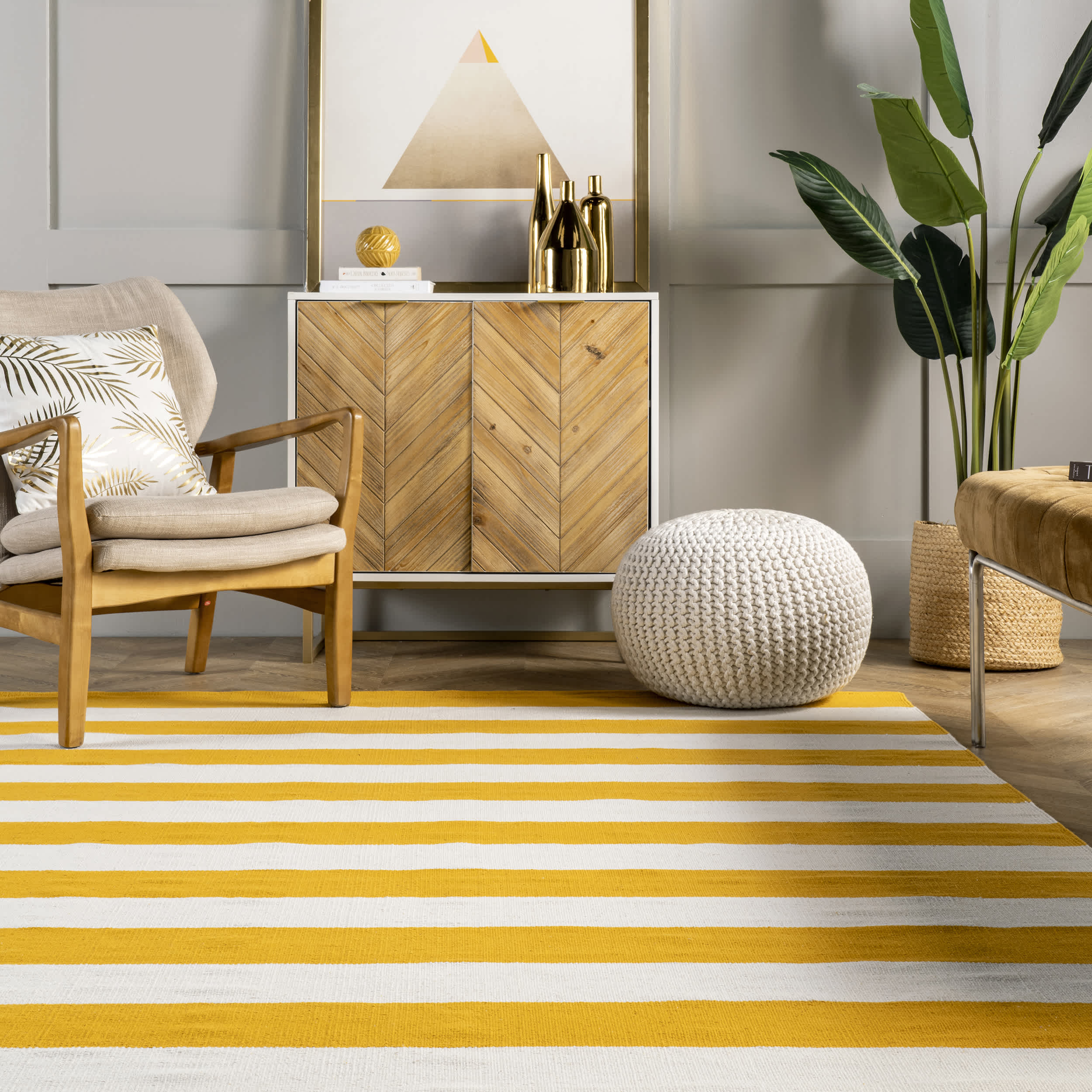 Gracen Cotton Stripe Area Rug - Image 15