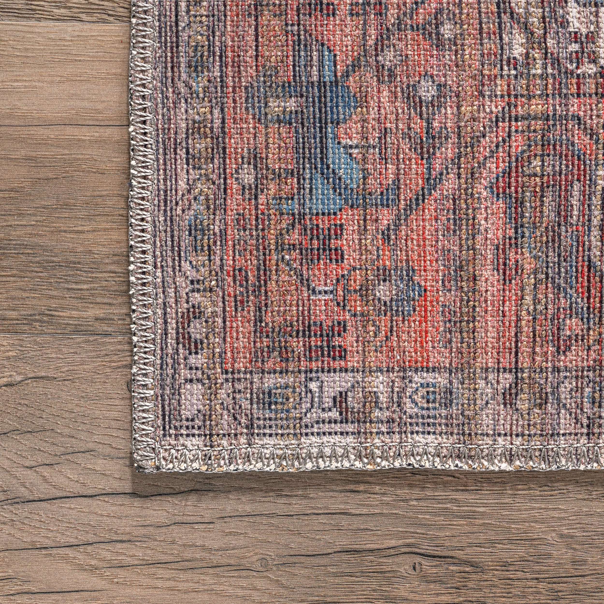 Marilyn Machine Washable Distressed Persian Border Area Rug - Image 4