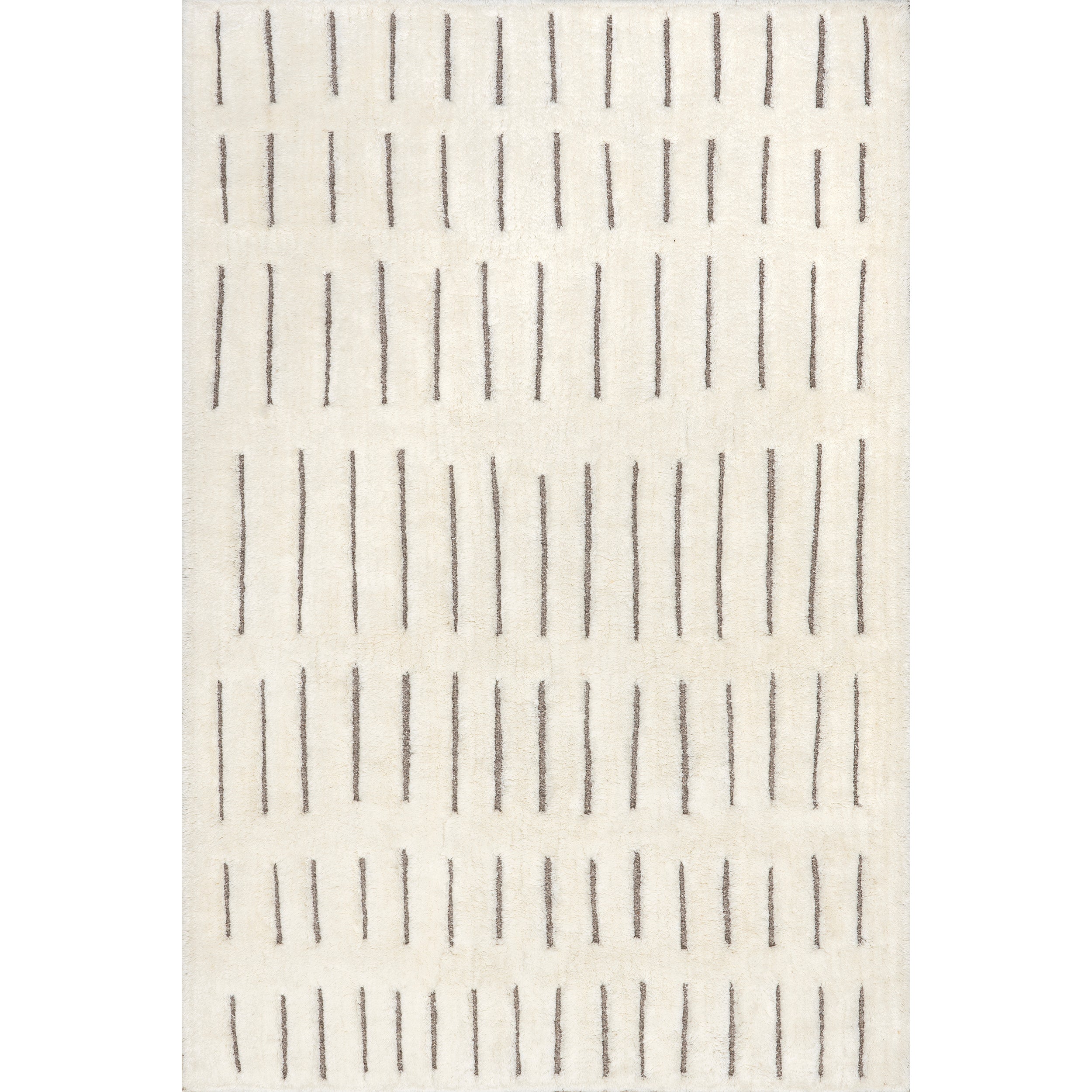 Nalini Modern Striped High-Low Wool Area Rug