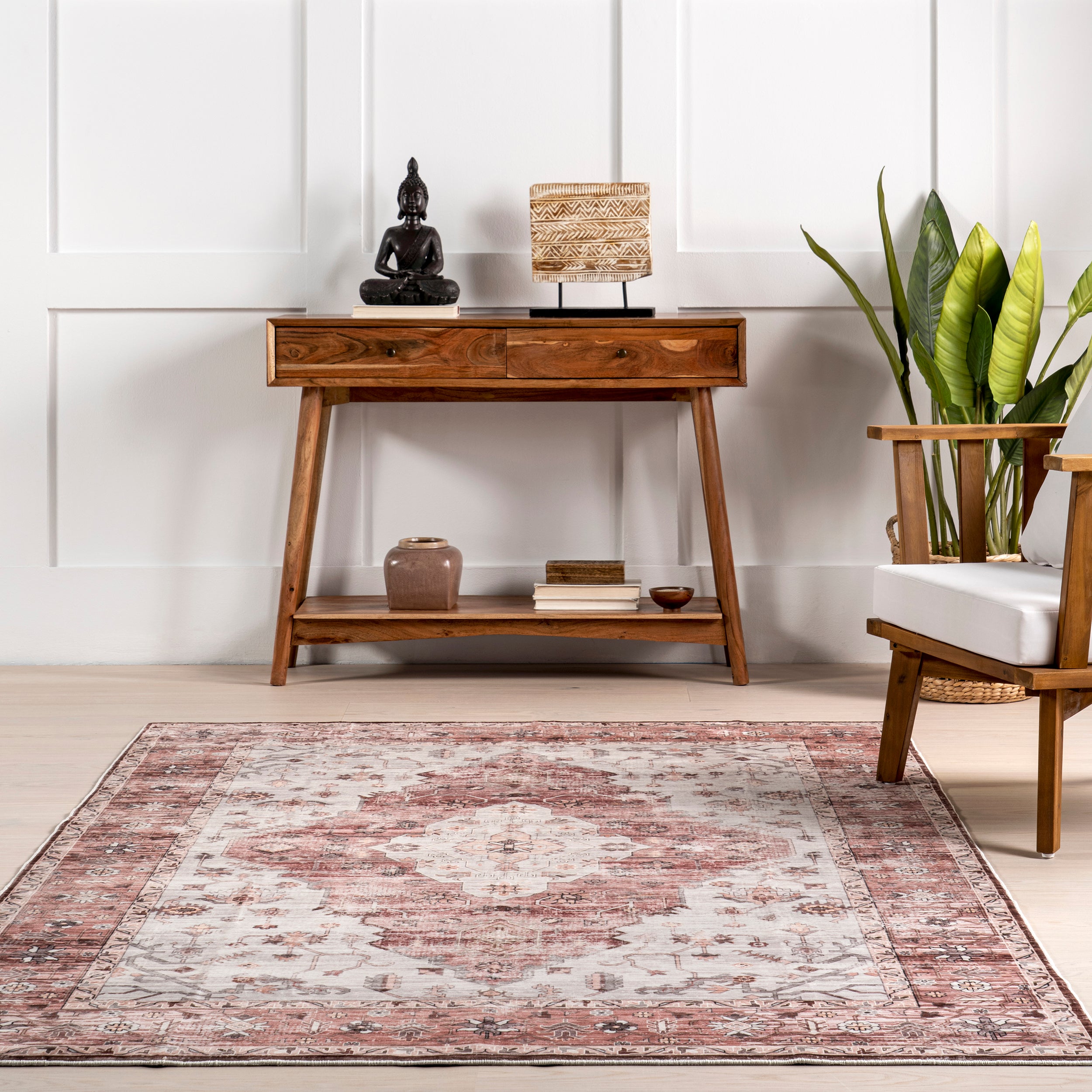 April Traditional Medallion Machine Washable Area Rug - Image 8