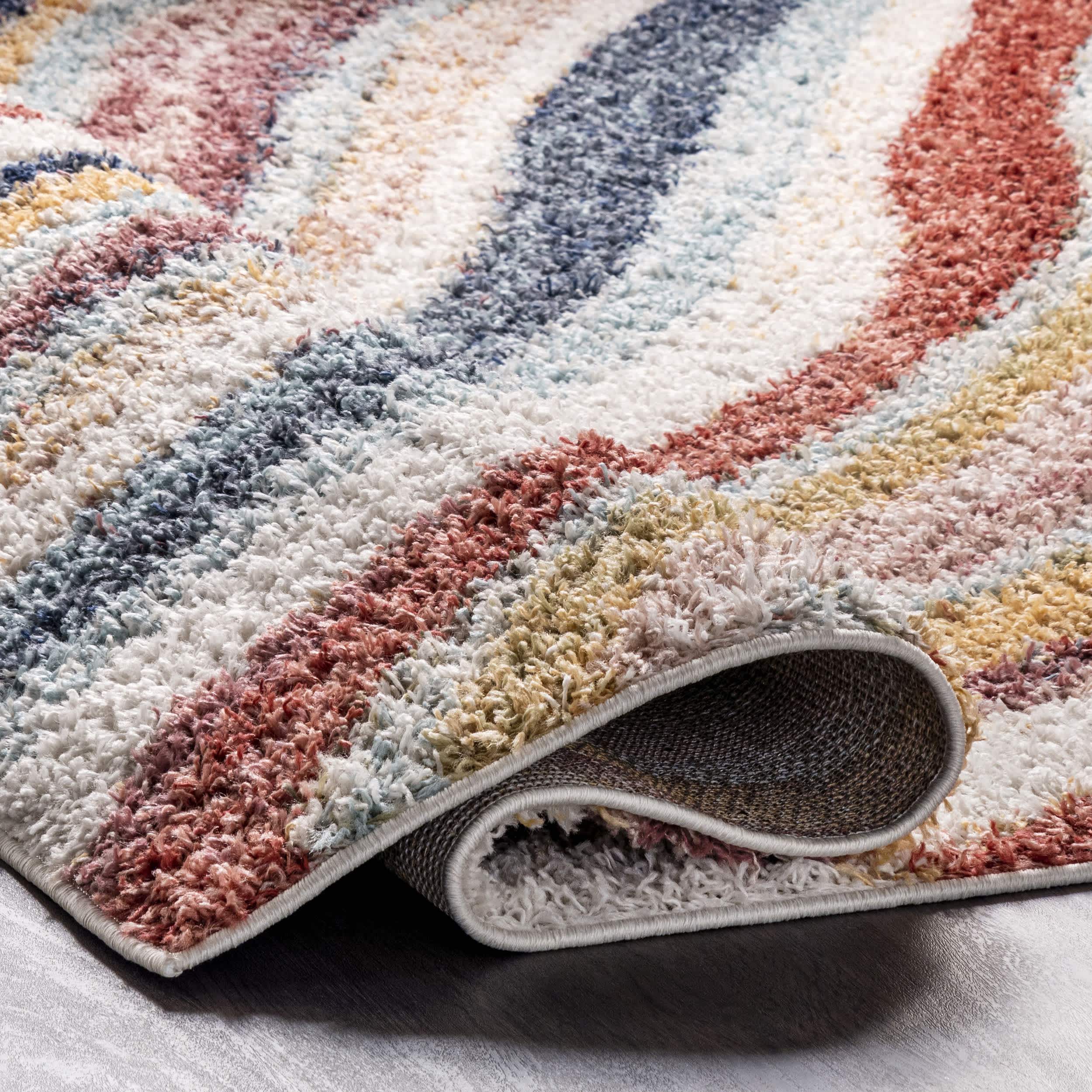 Cynthia Cozy Shaggy Wavy Stripes Area Rug - Image 4