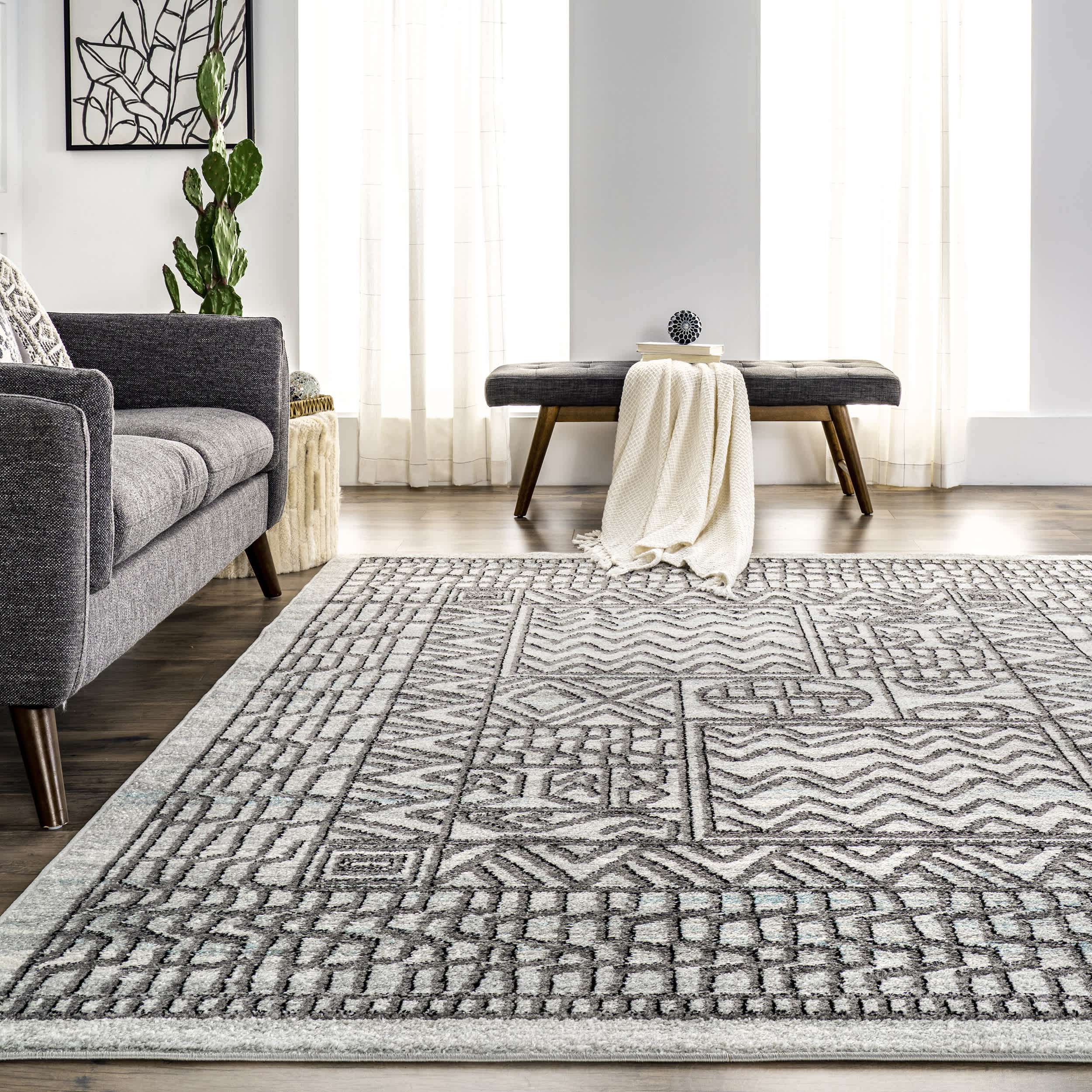 Joannie Contemporary Abstract Patterned Area Rug - Image 8