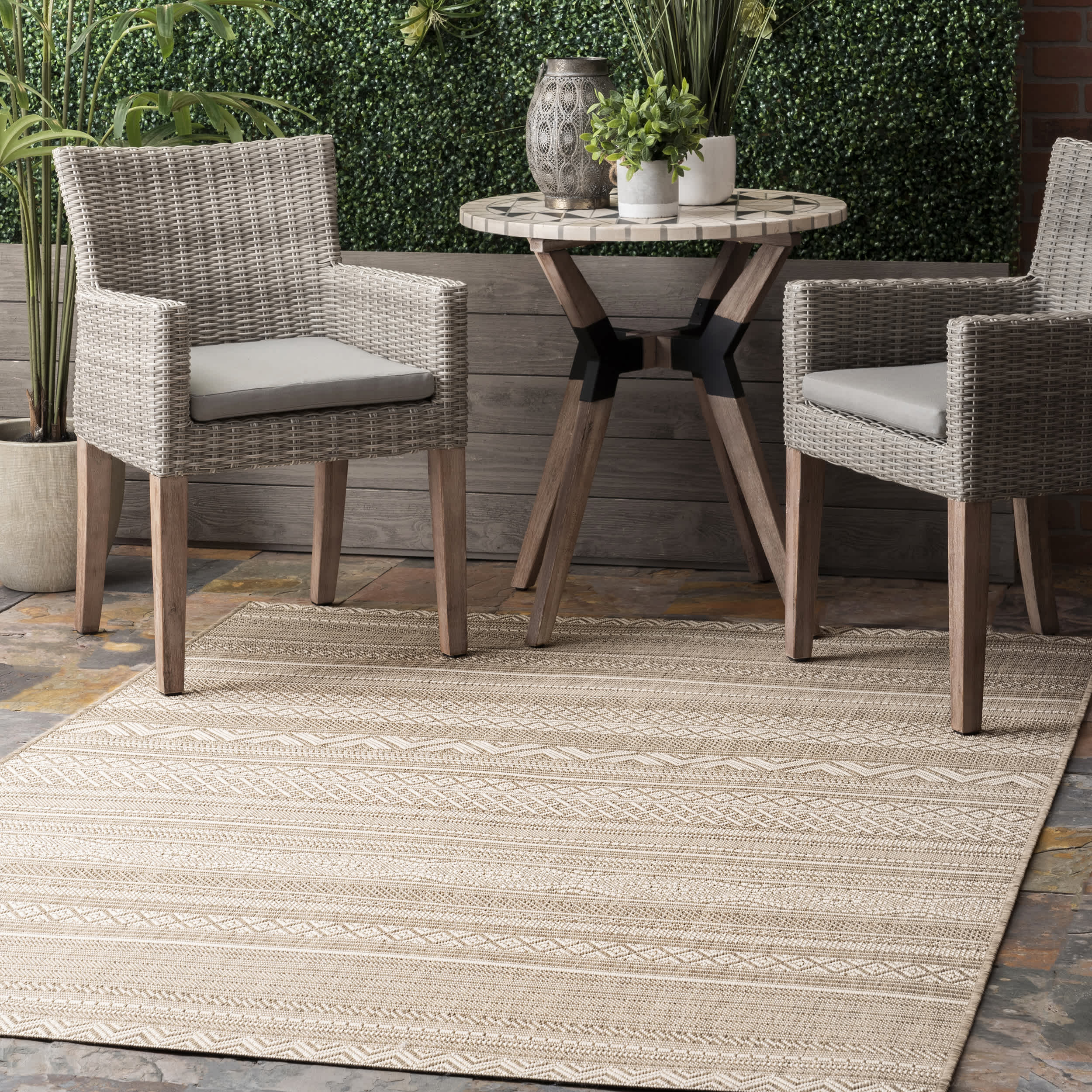 Erlinda Tribal Outdoor Area Rug - Image 2