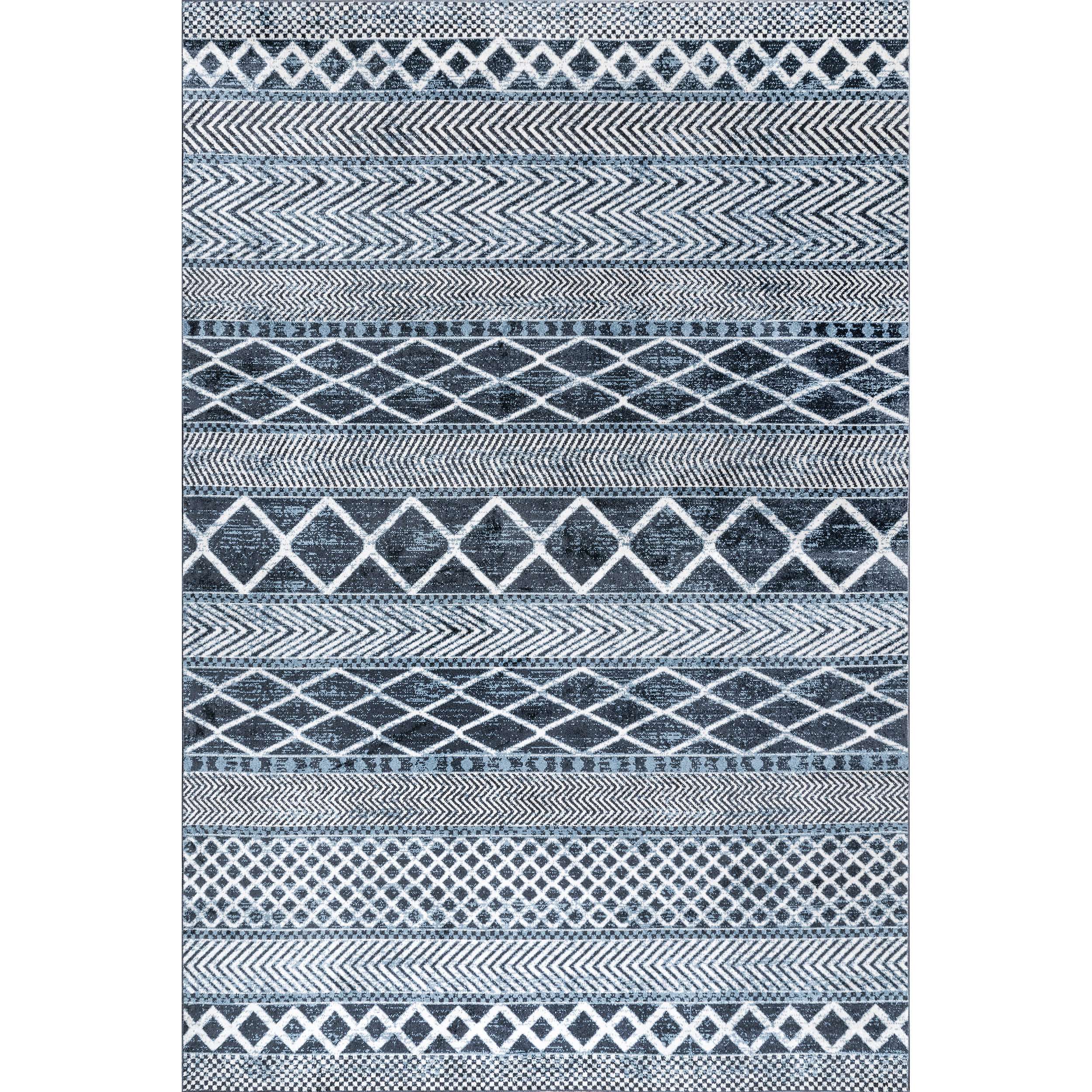 Ginnie Washable Banded Area Rug