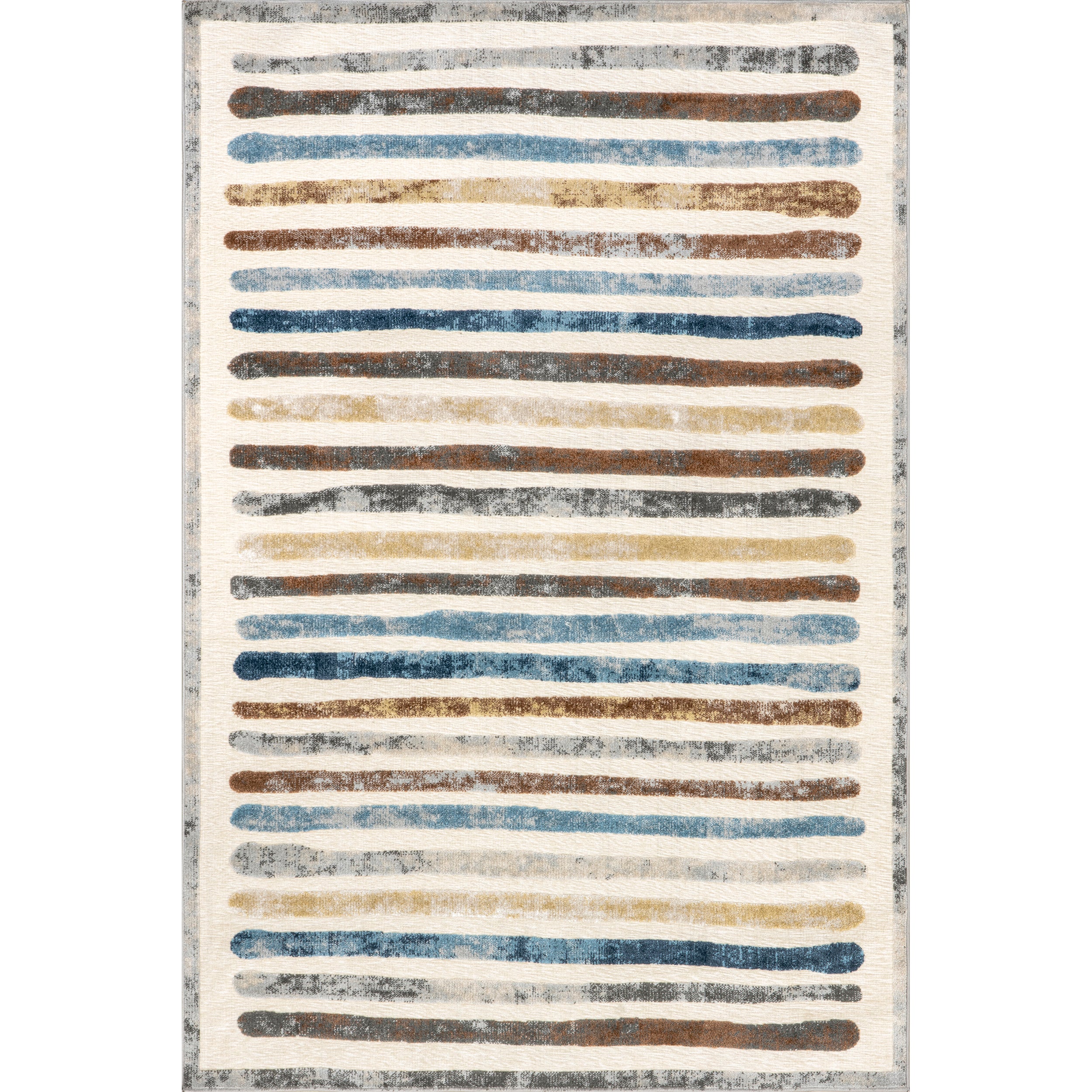 Jenae Multi Striped Machine Washable Area Rug