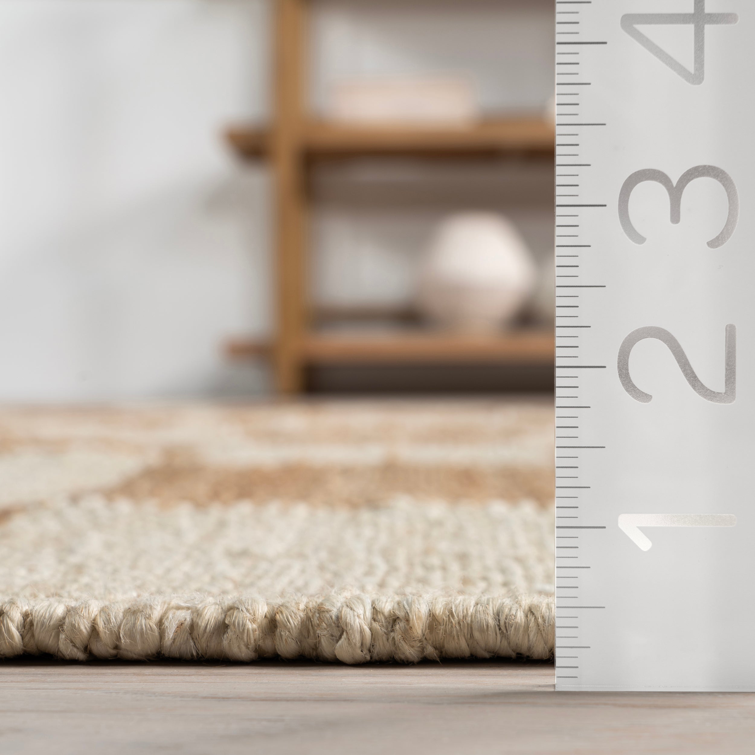 Izara Checkered Jute Area Rug - Image 3