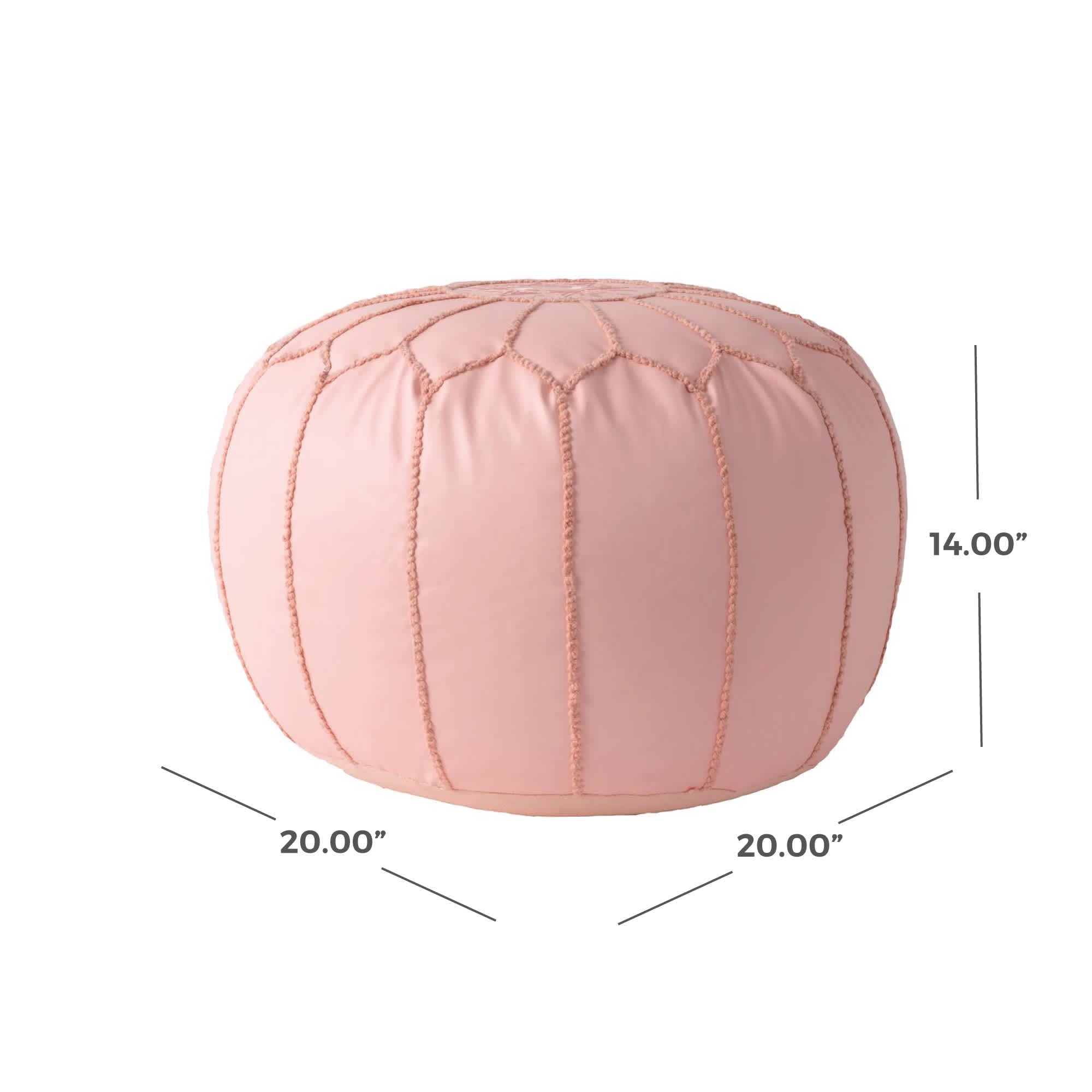 Classic Moroccan Faux Leather Filled Ottoman Pouf - Image 18