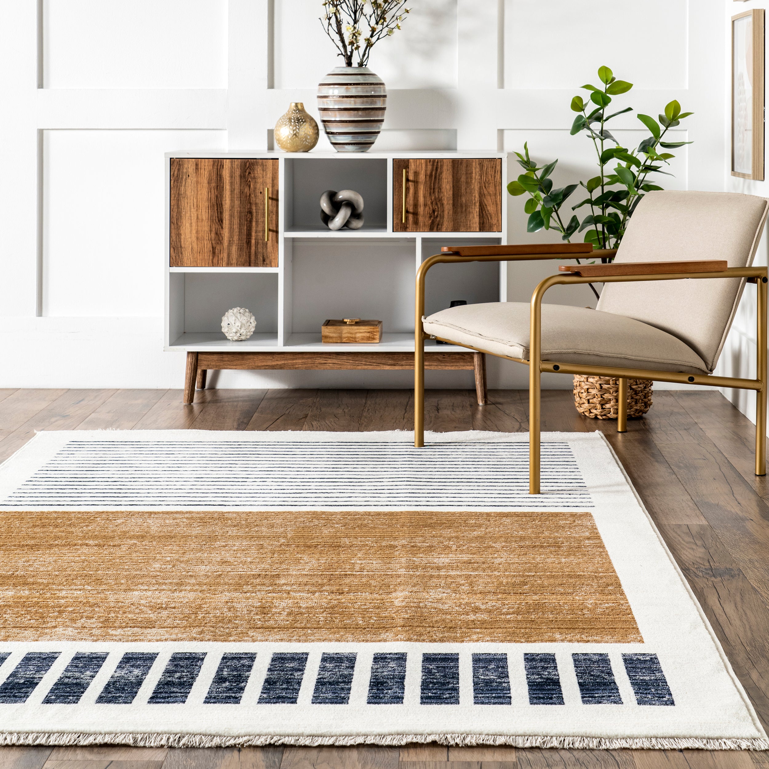 Keeva Modern Striped Fringe Area Rug - Image 8