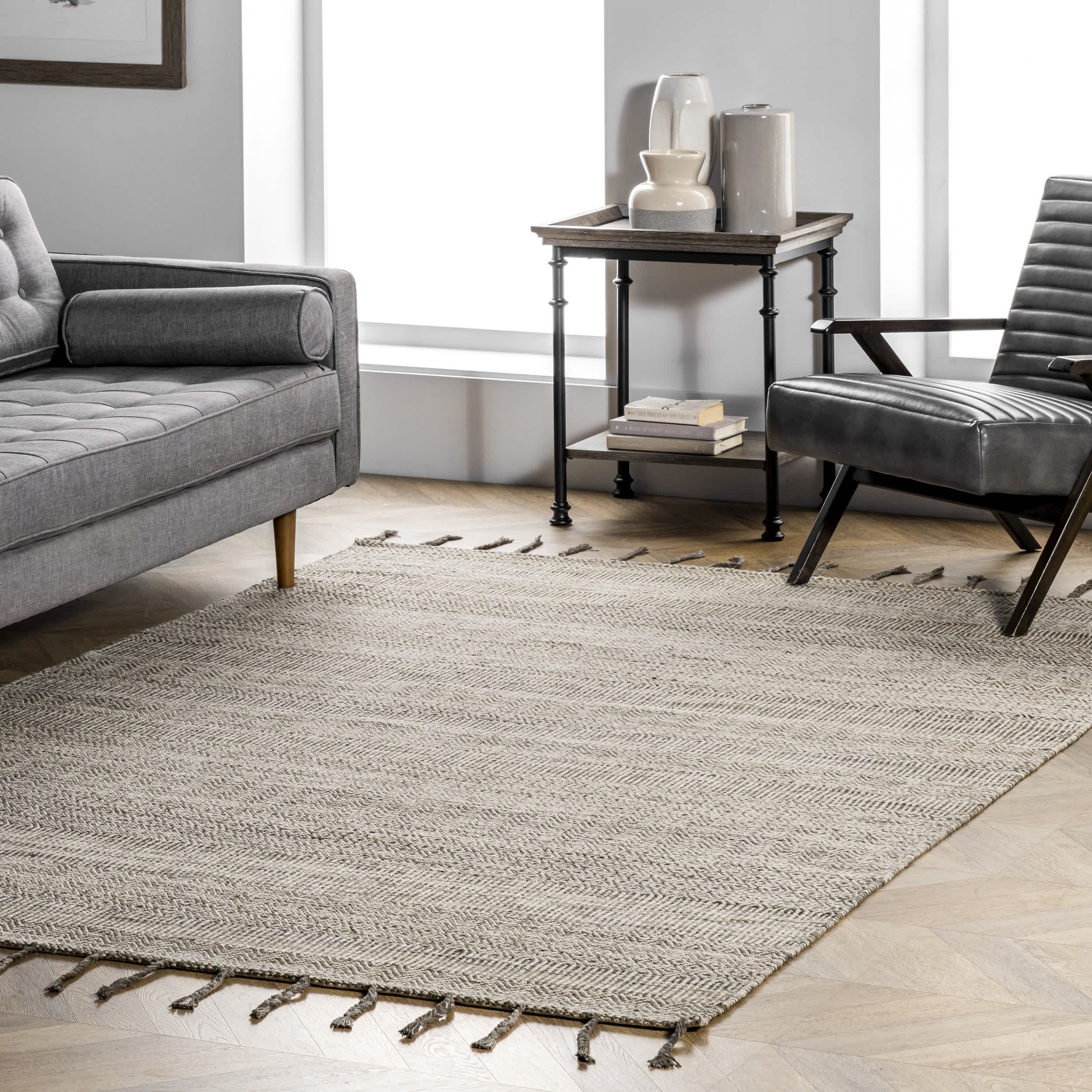 Diem Geometric Cotton Tassel Area Rug - Image 12