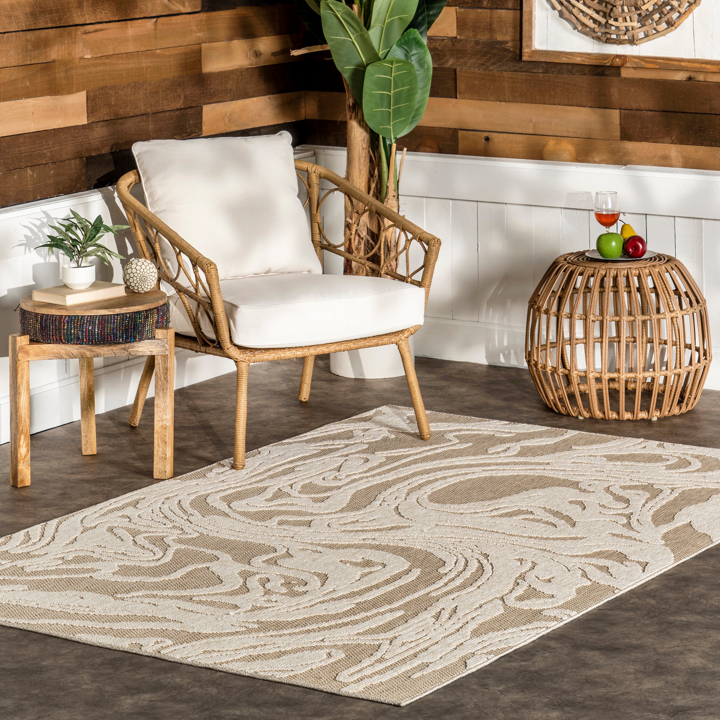 Leisa Abstract Swirls Indoor/Outdoor Area Rug - Image 2