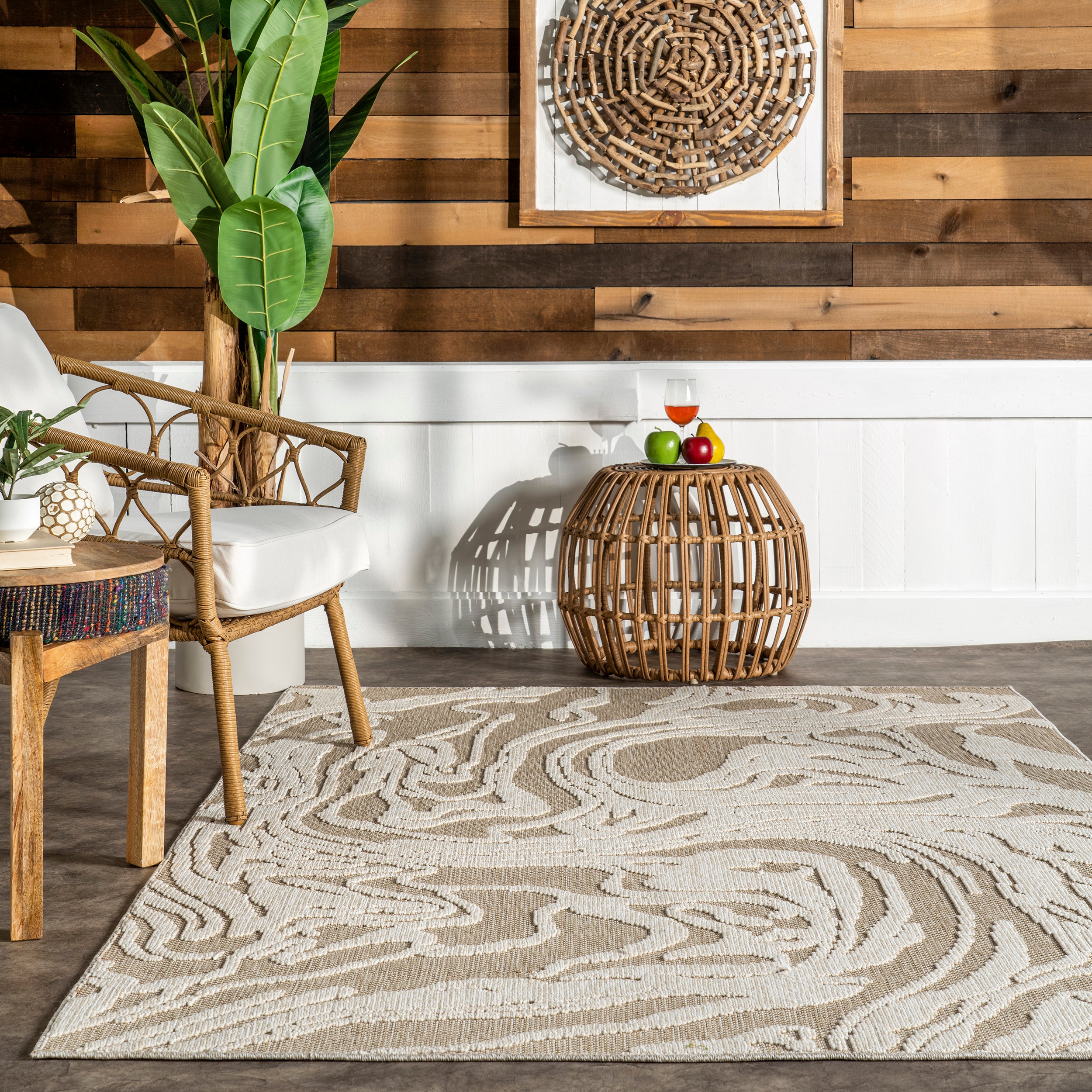 Leisa Abstract Swirls Indoor/Outdoor Area Rug - Image 8