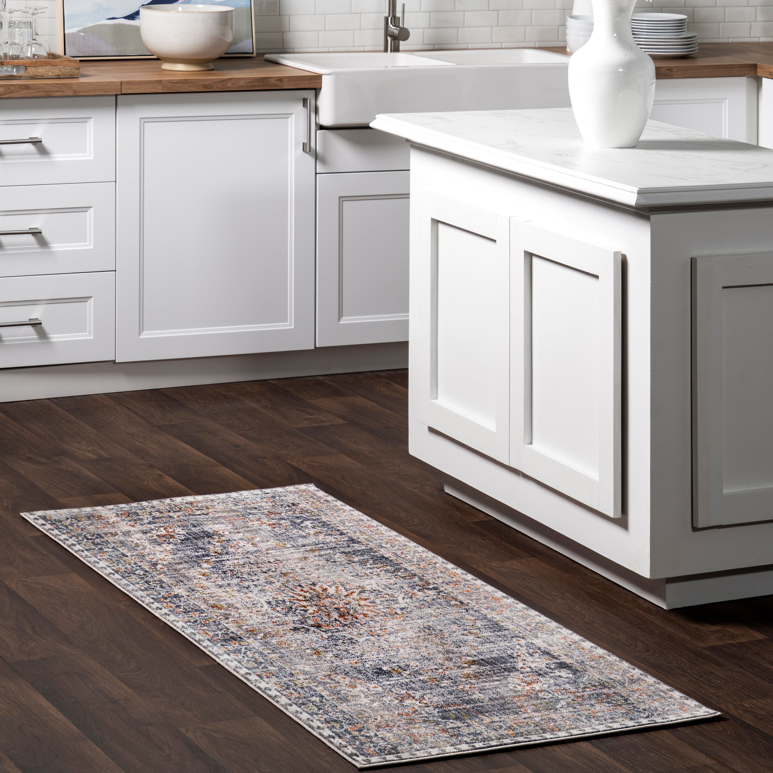 Penny Vintage Floral Medallion Area Rug - Image 10