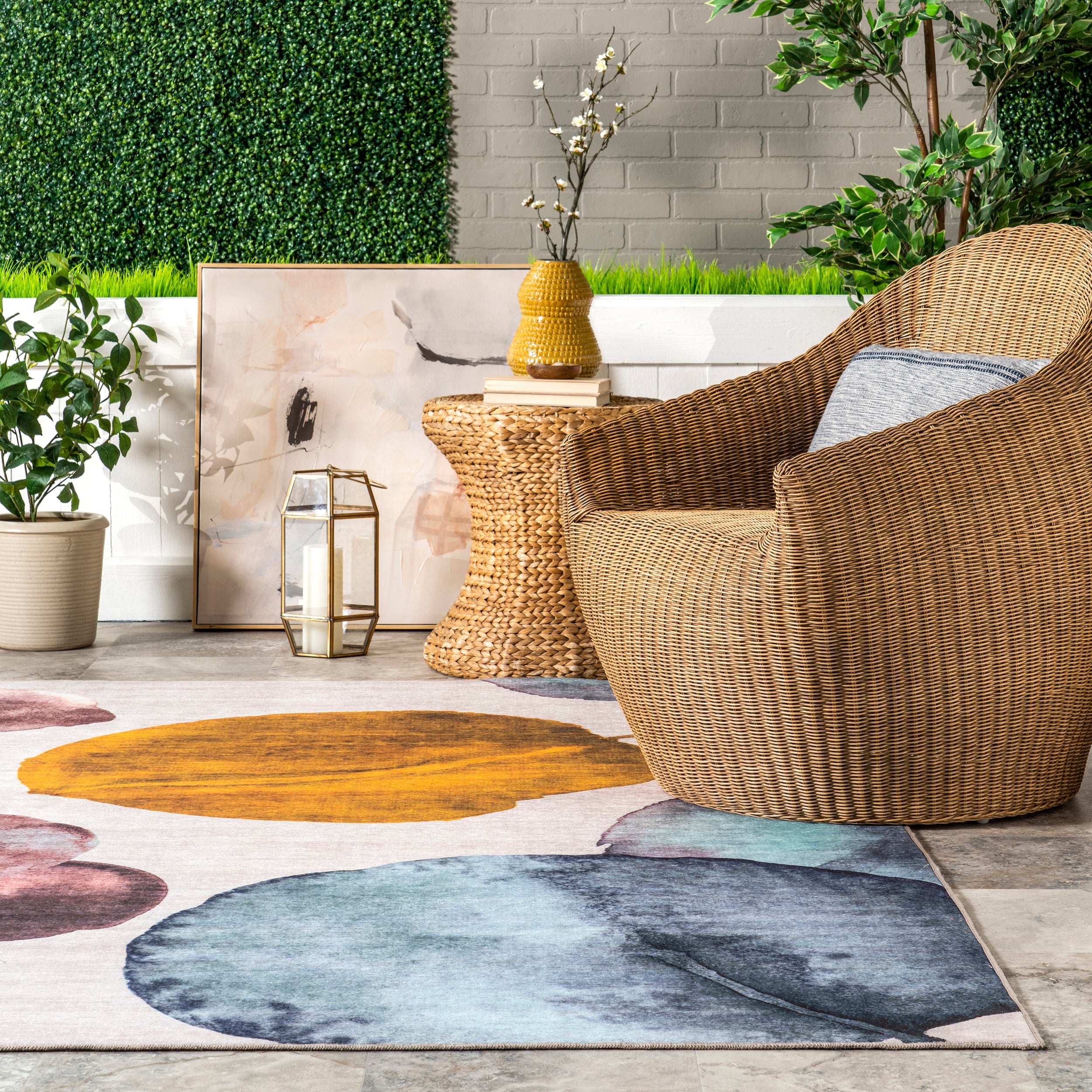 Kristy Leaves Machine Washable Indoor/Outdoor Area Rug - Image 8