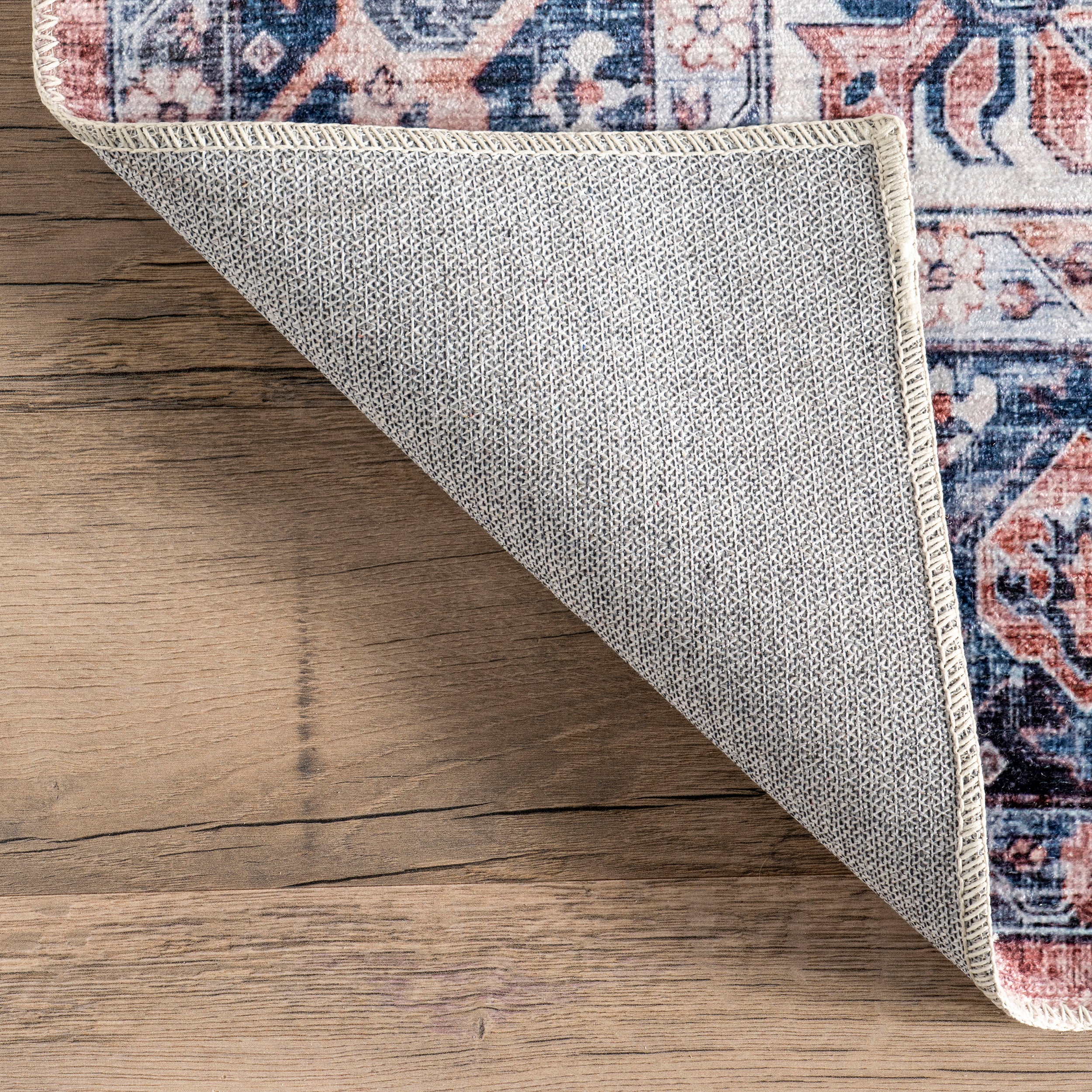 Kay Distressed Stain-Resistant Machine Washable Area Rug - Image 7