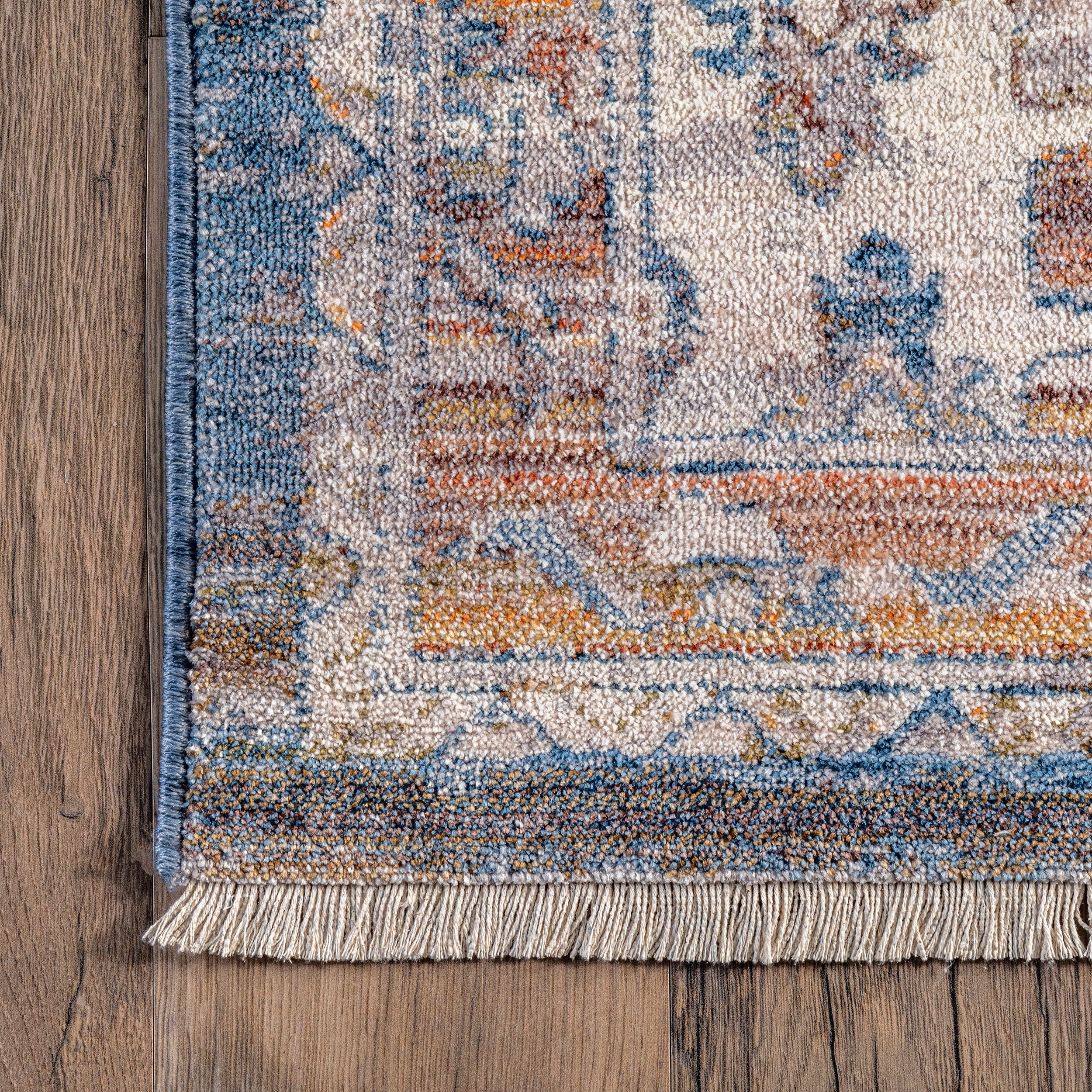 Addison Transitional Faded Medallion Fringe Area Rug - Image 5