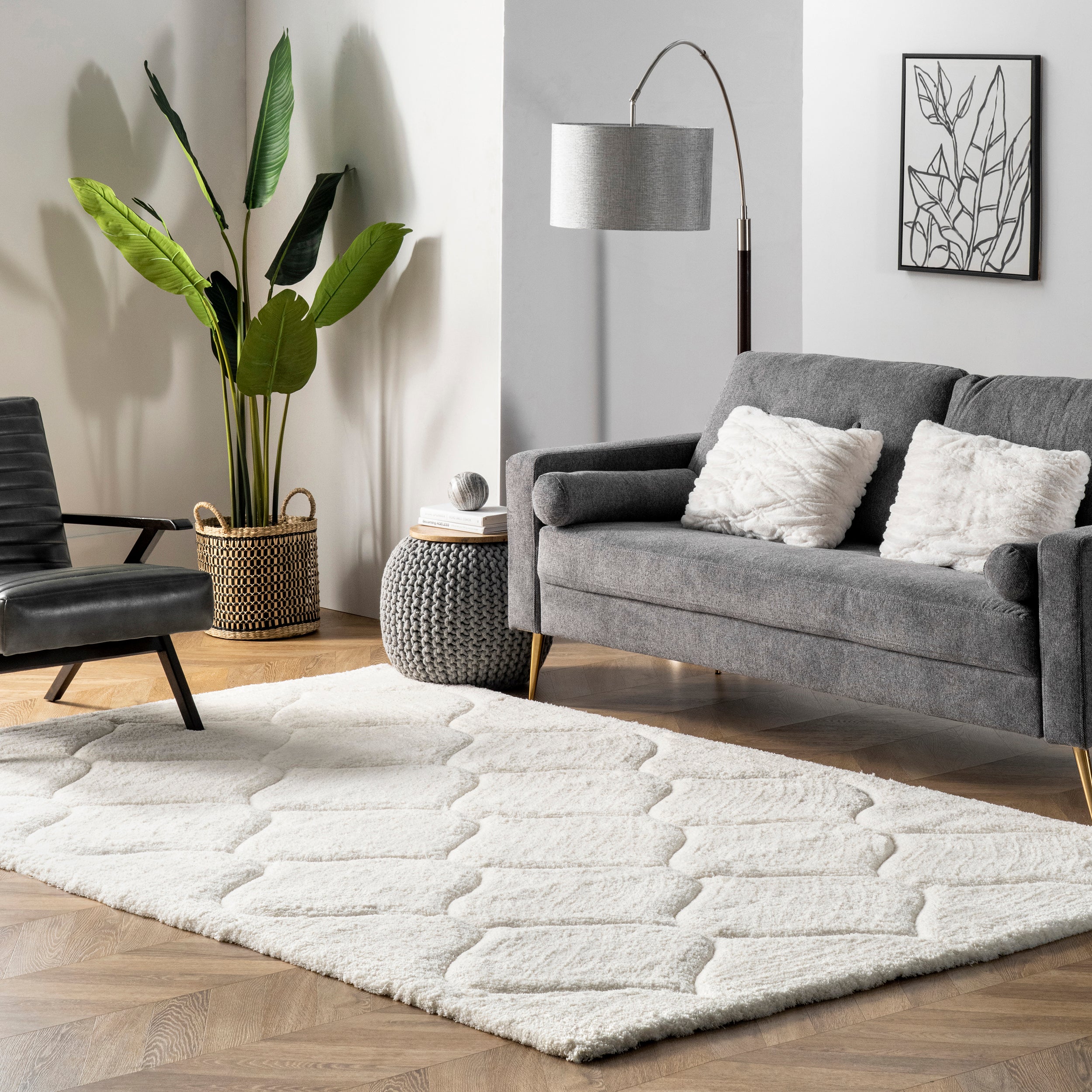 Elsie Contemporary Shag Area Rug - Image 2