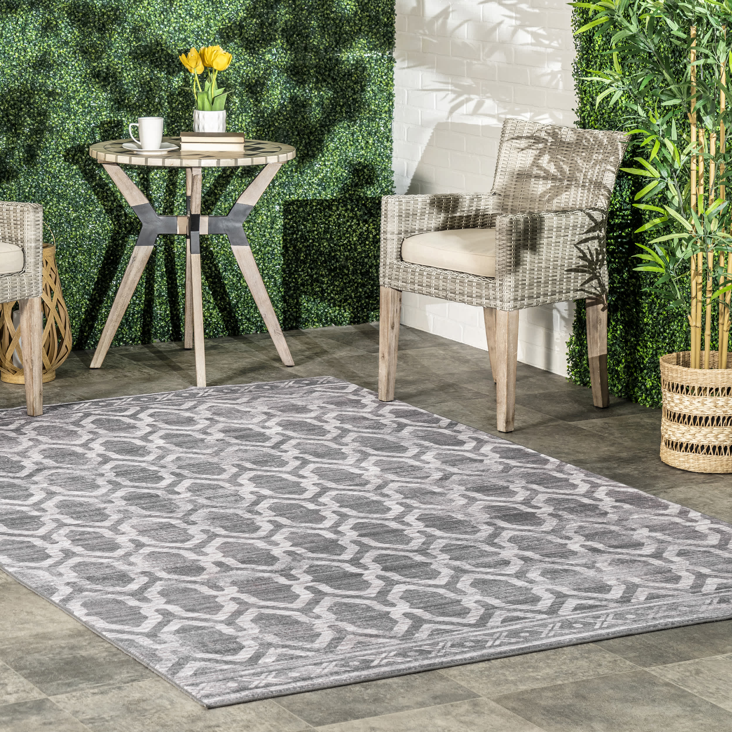 Fae Geometric Machine Washable Indoor/Outdoor Area Rug - Image 13