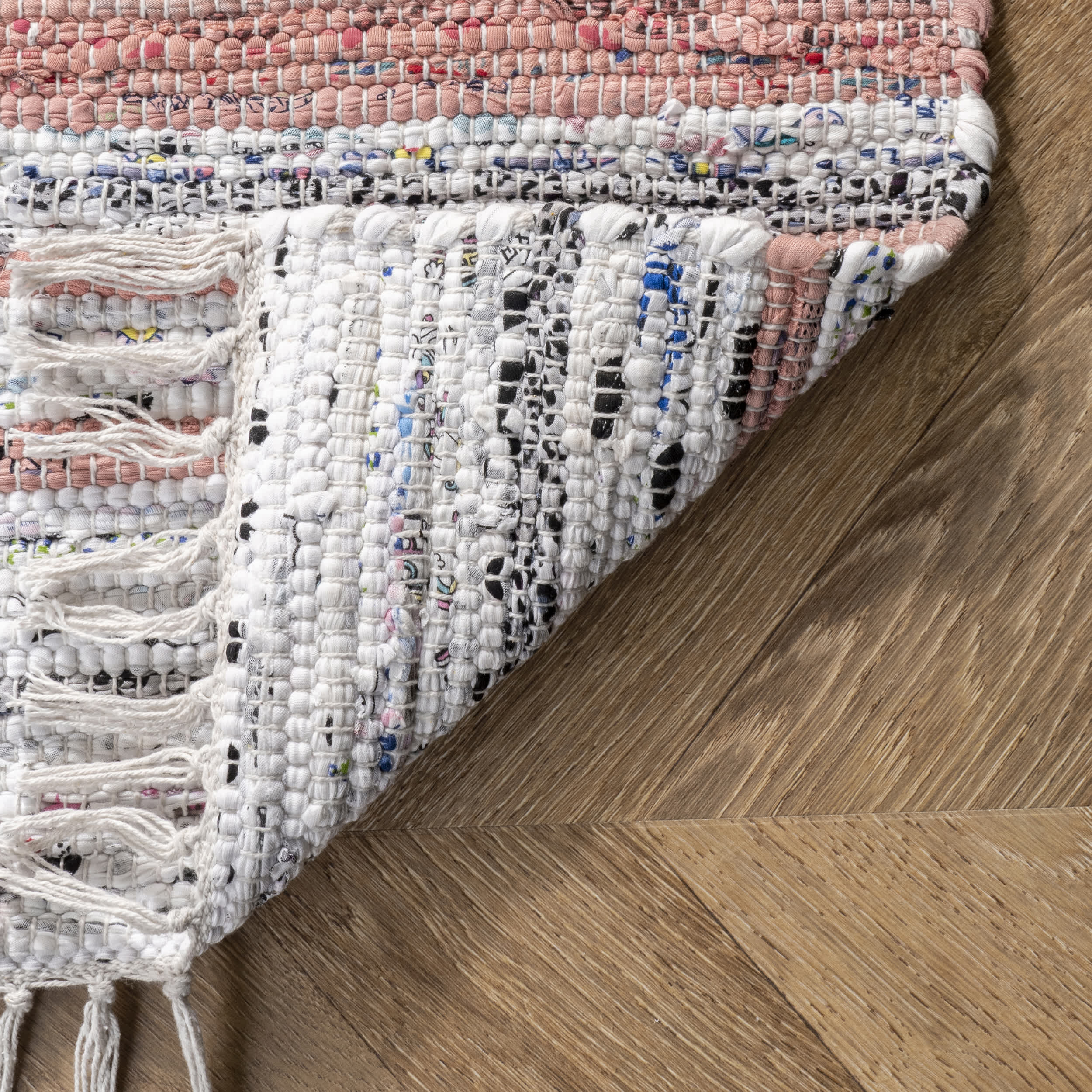 Seraphina Mottled Stipe Cotton Tassel Area Rug - Image 14