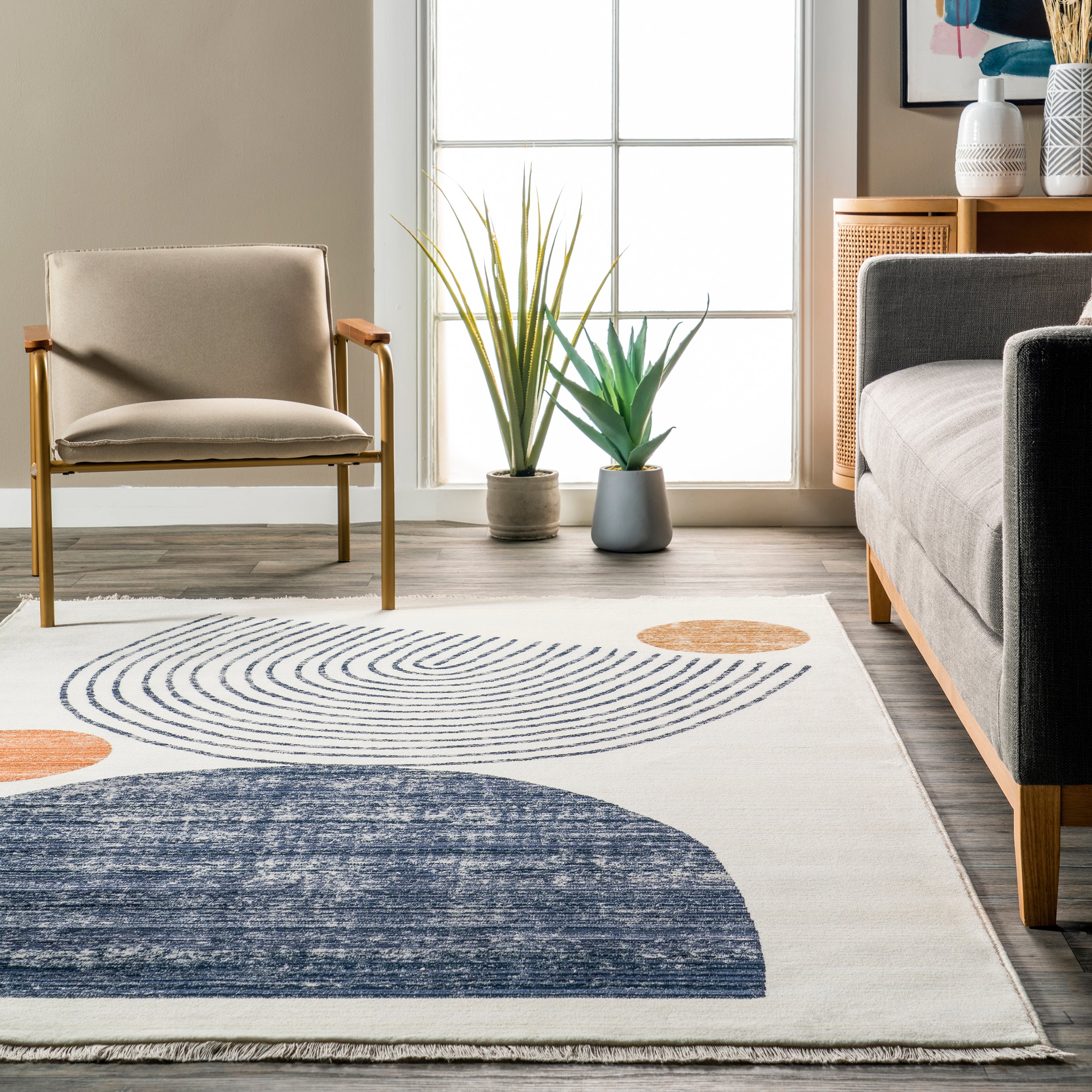 Bevin Abstract Sky Fringe Area Rug - Image 8