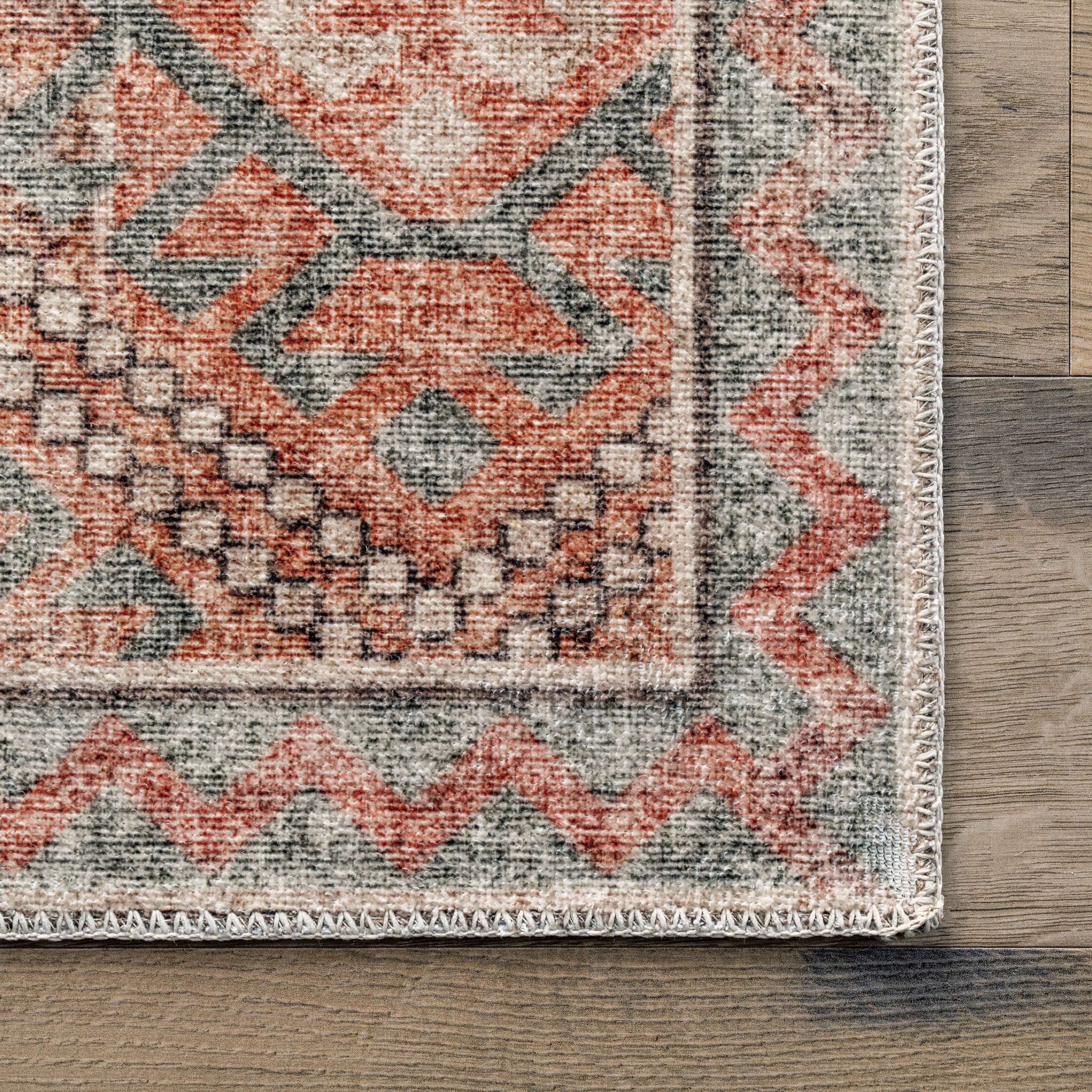 Serenity Machine Washable Diamond Trellis Area Rug - Image 5