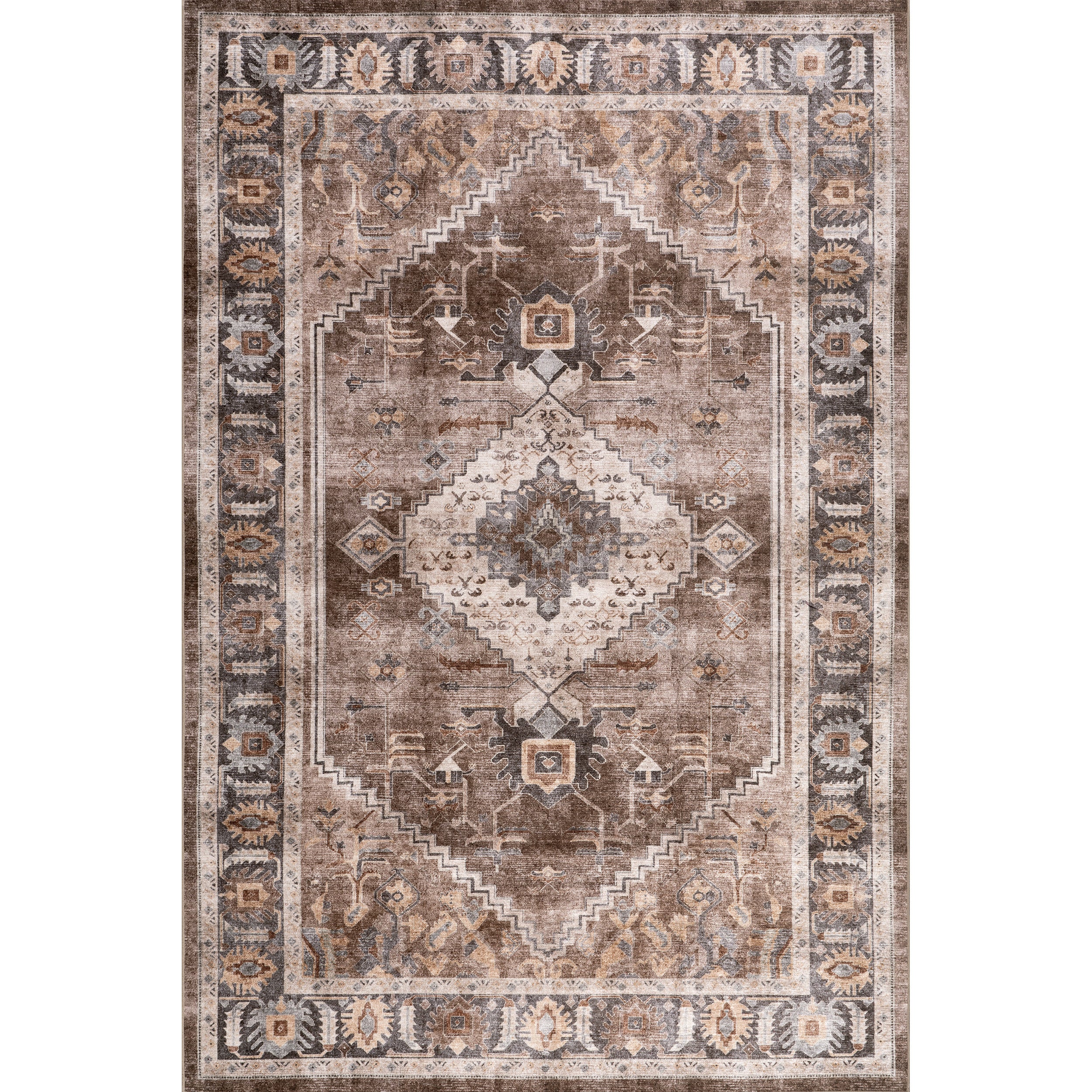 Prudence Medallion Spill Proof Machine Washable Area Rug