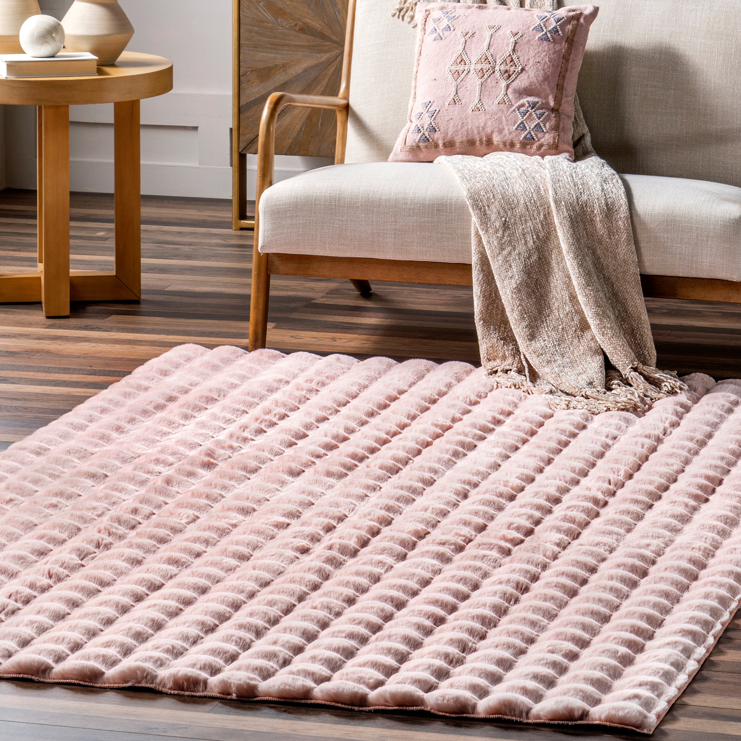 Jeni Solid Faux Rabbit Machine Washable Area Rug - Image 28