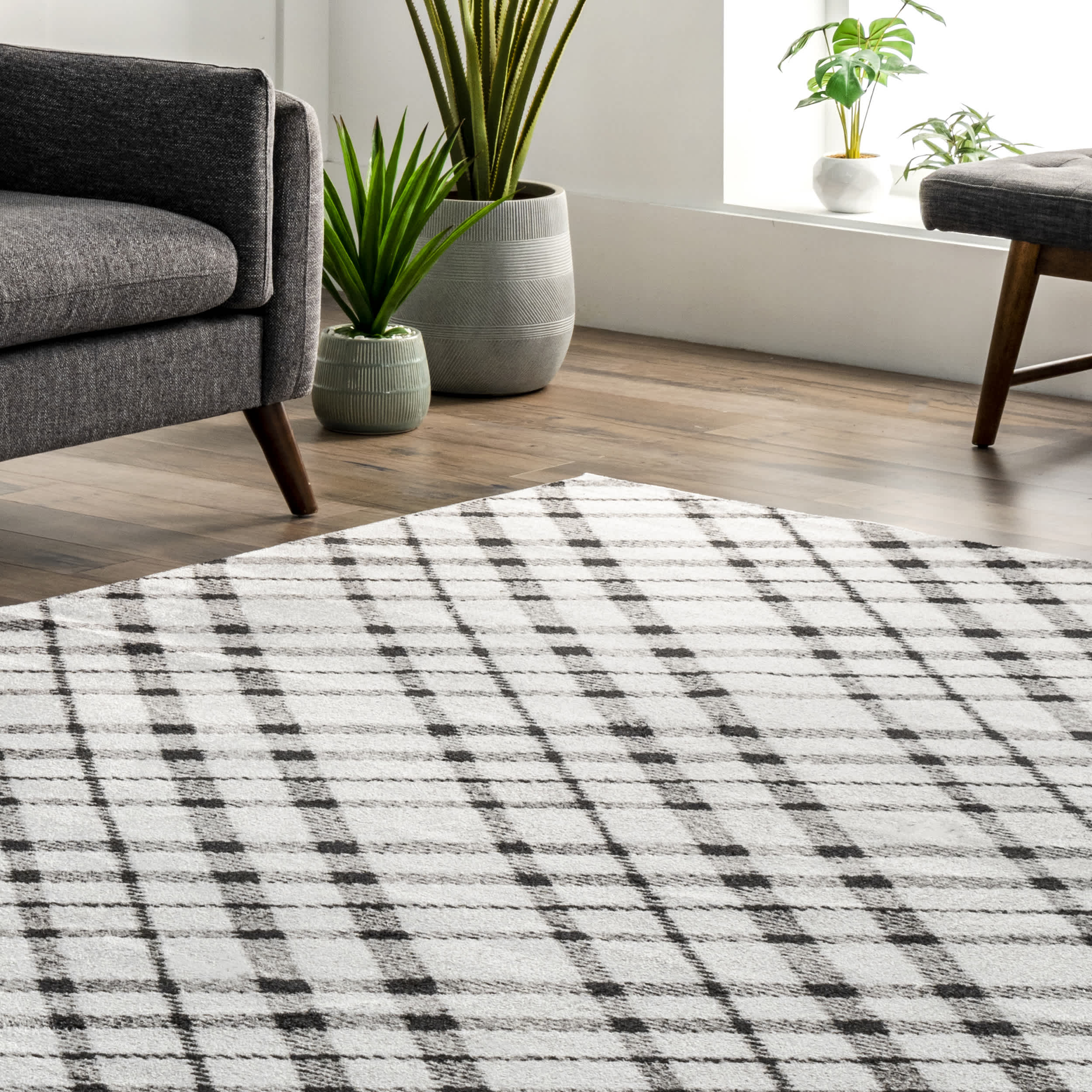 Linda Plaid Washable Area Rug - Image 9