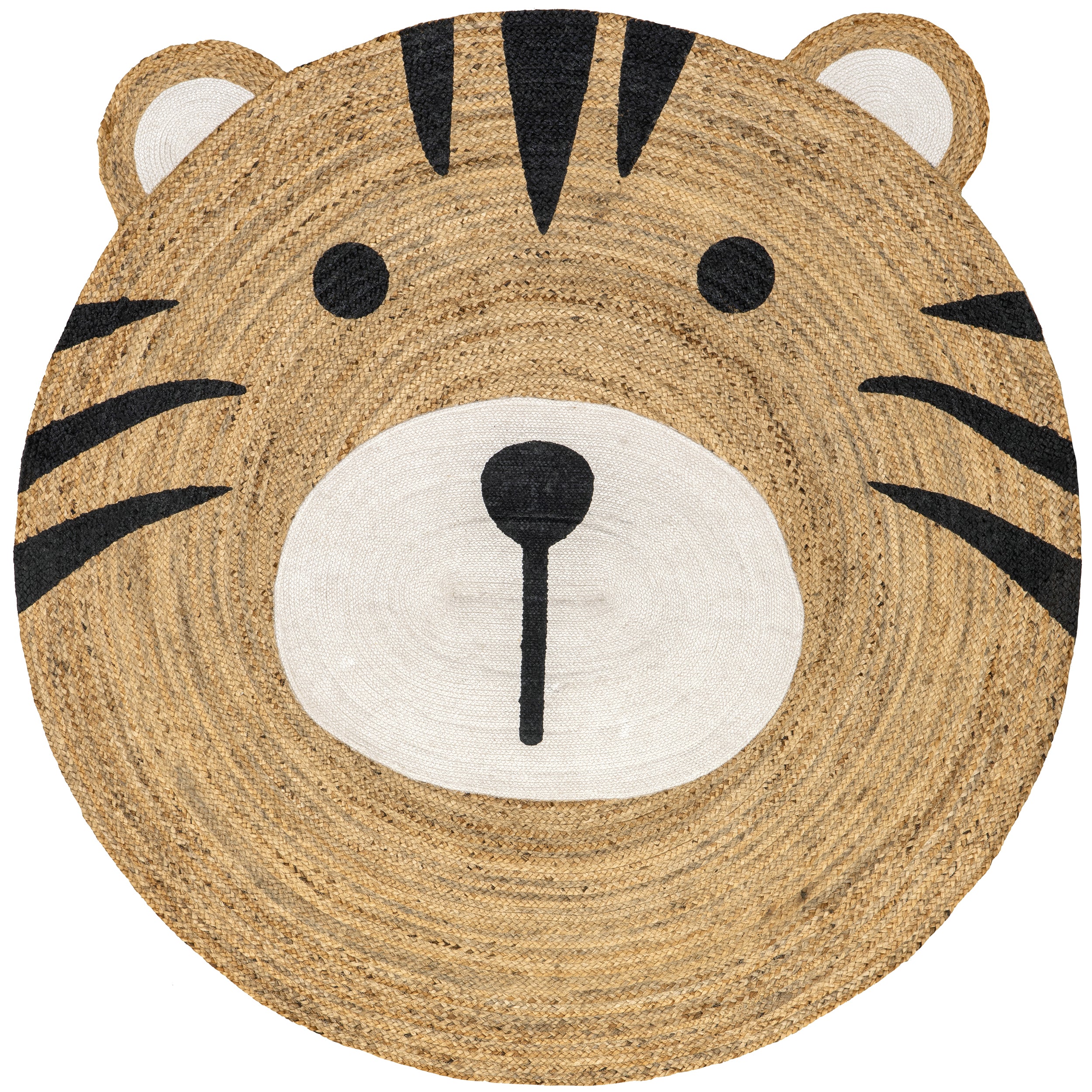 Zaylee Tiger Handwoven Kids Jute Area Rug
