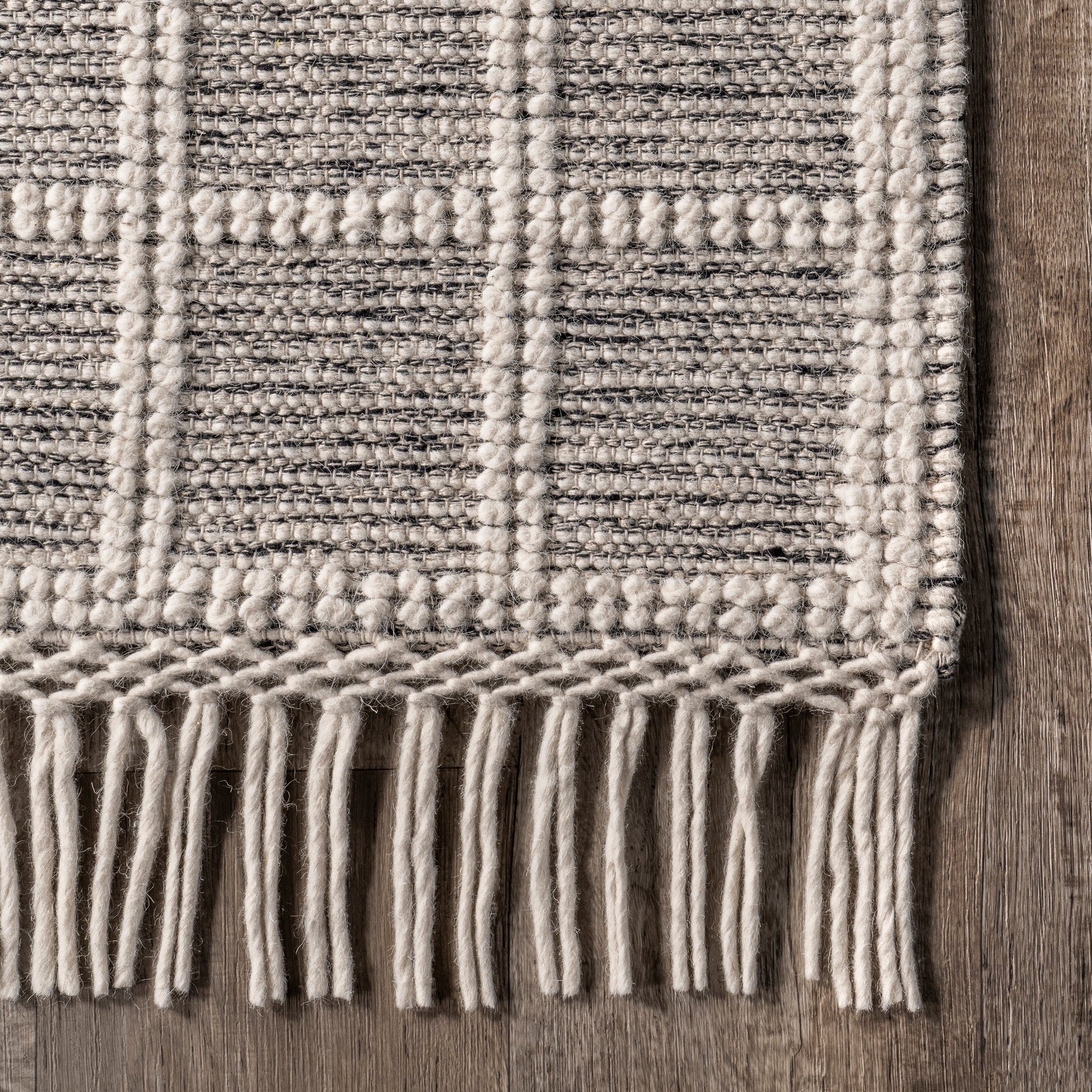 Huia Casual Striped Wool Blend Tassel Area Rug - Image 5