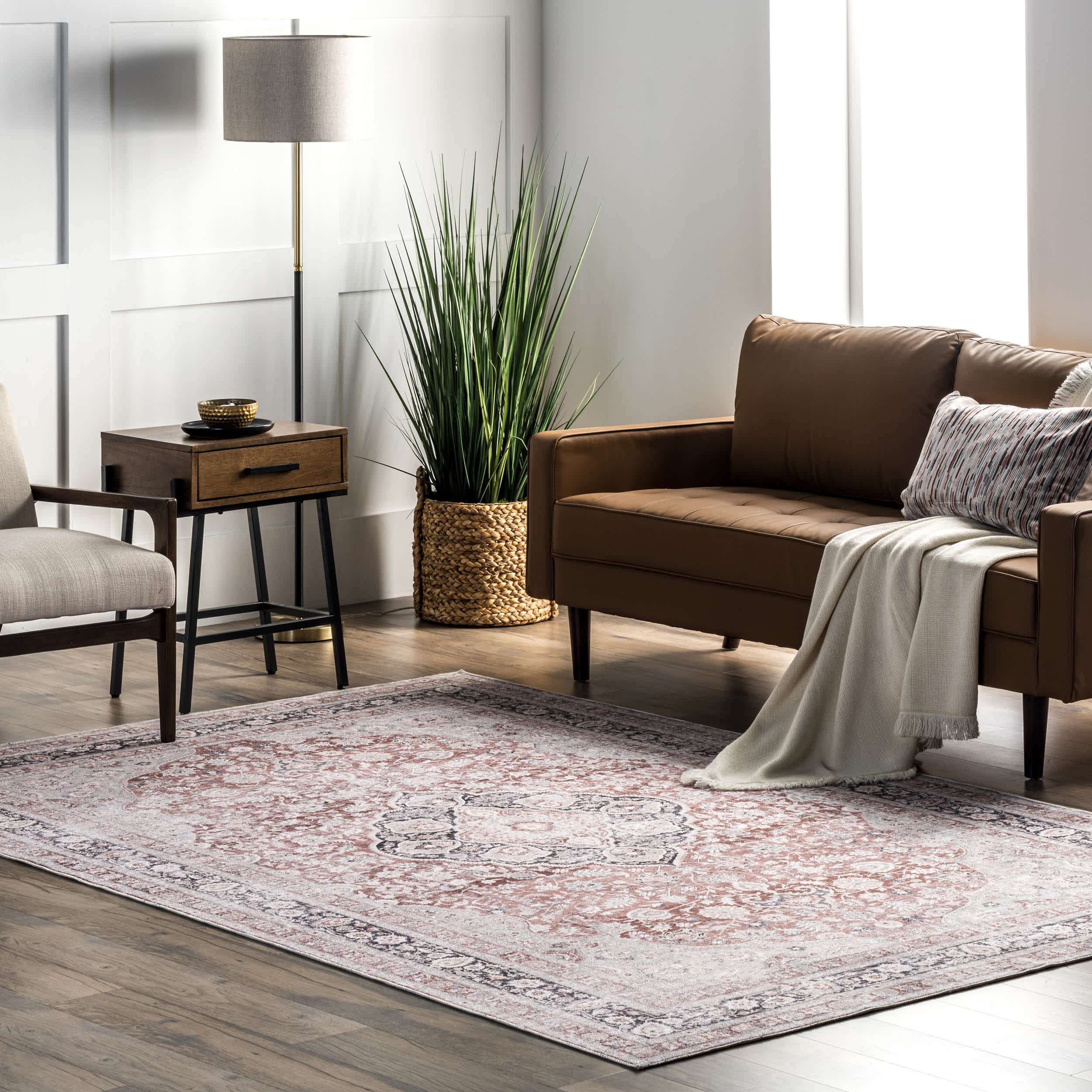 Paulina Machine Washable Traditional Floral Medallion Area Rug - Image 2