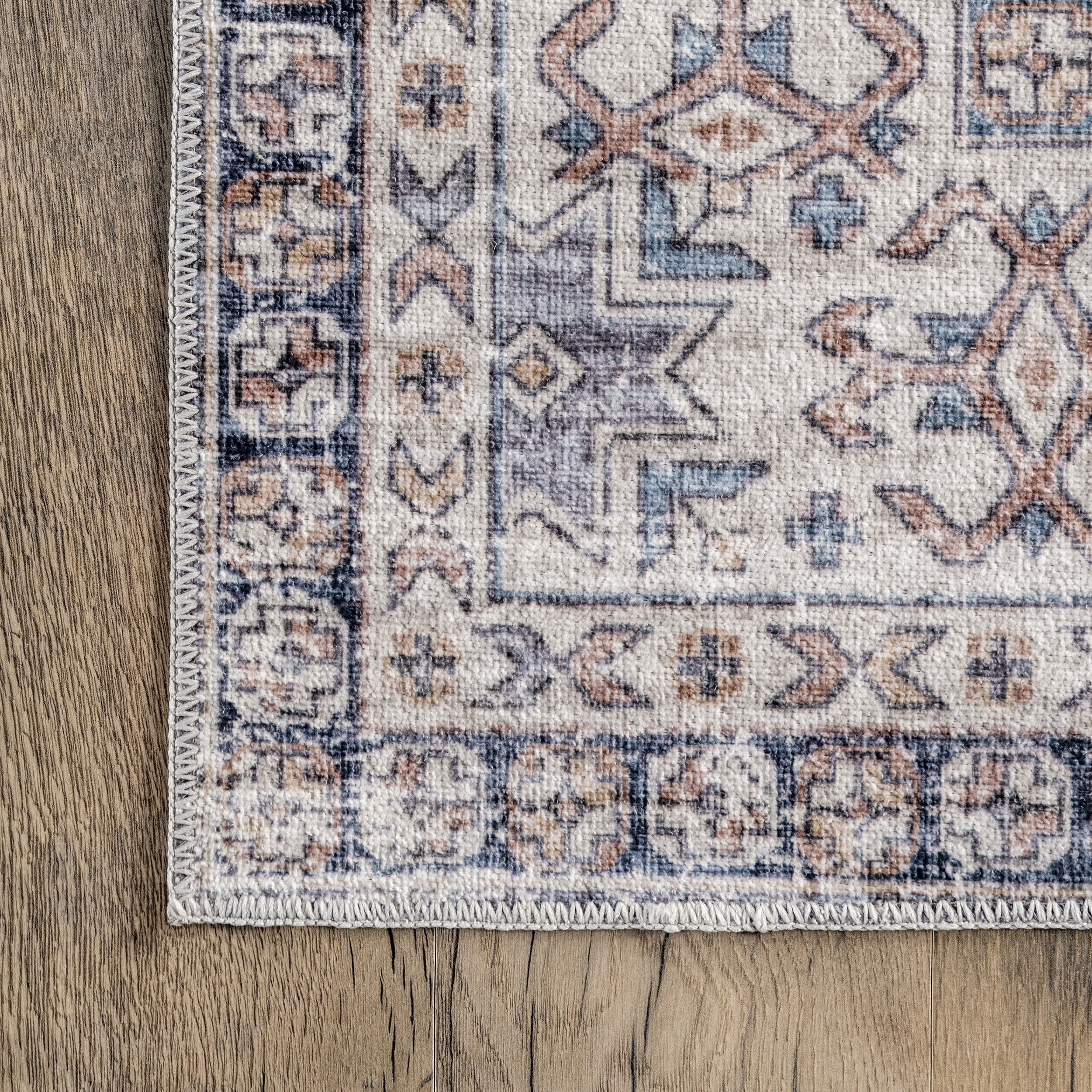 Drina Machine Washable Distressed Area Rug - Image 5