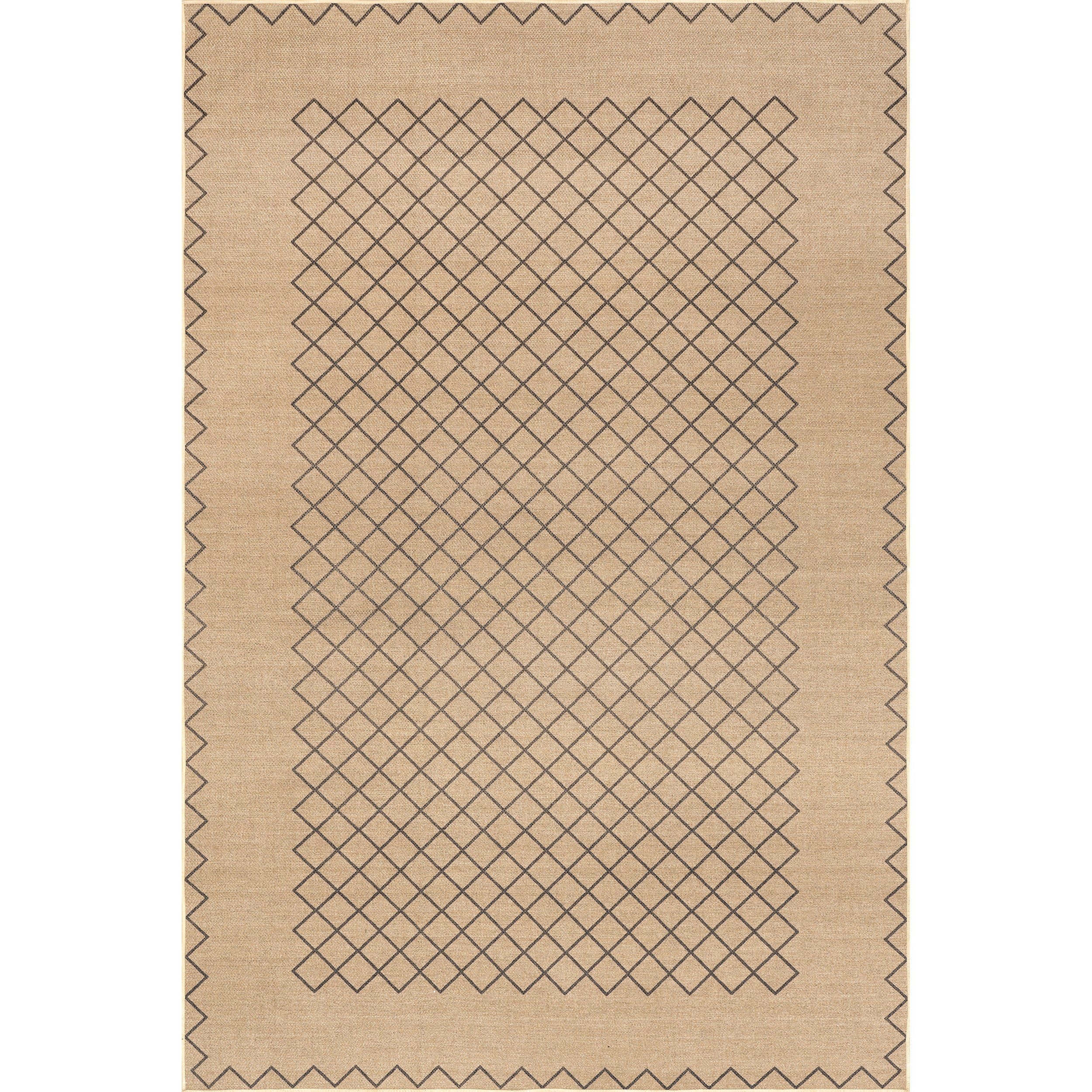 Rosita Tribal Trellis Easy-Jute Machine Washable Area Rug