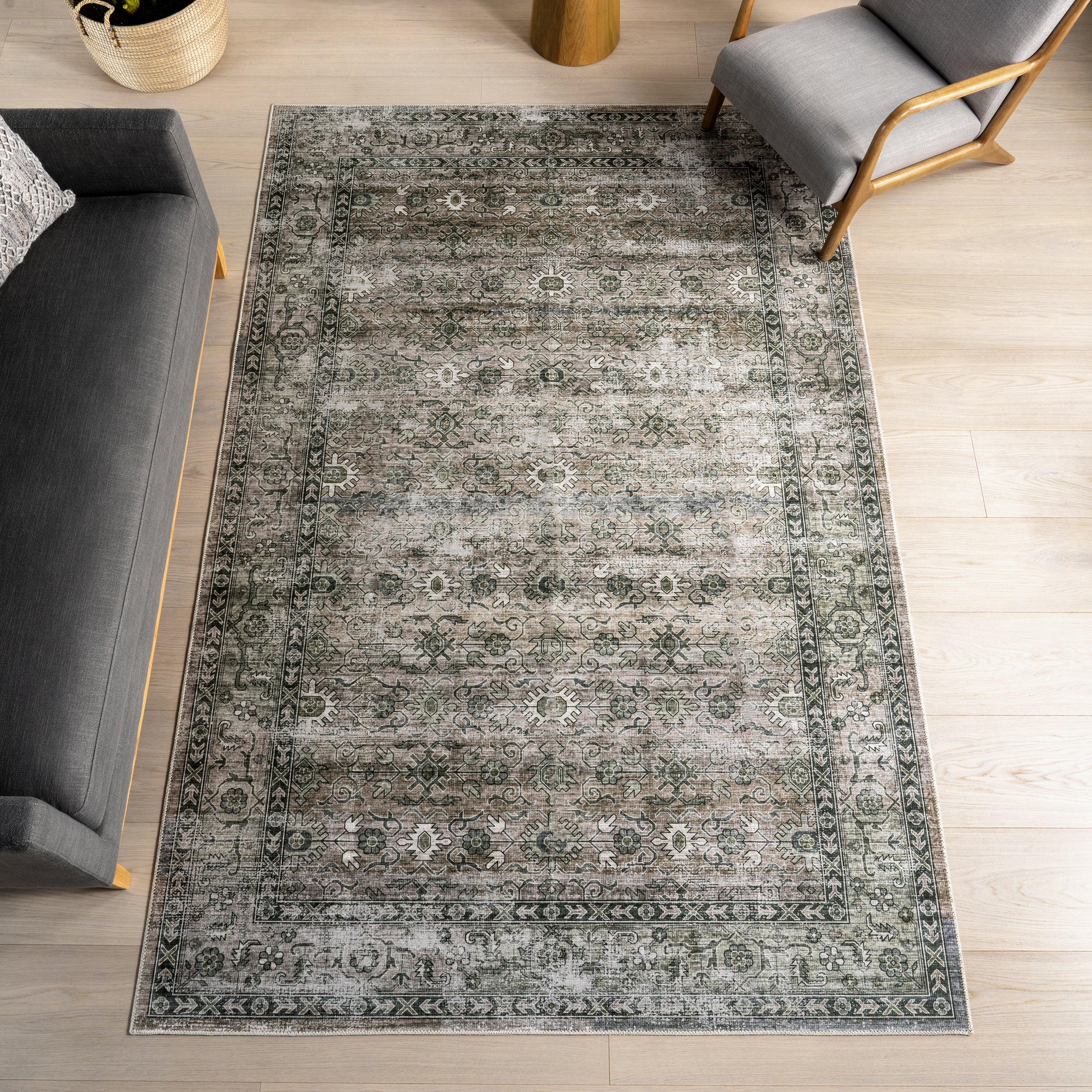 Rania SplashGuard Medallion Machine Washable Area Rug - Image 21