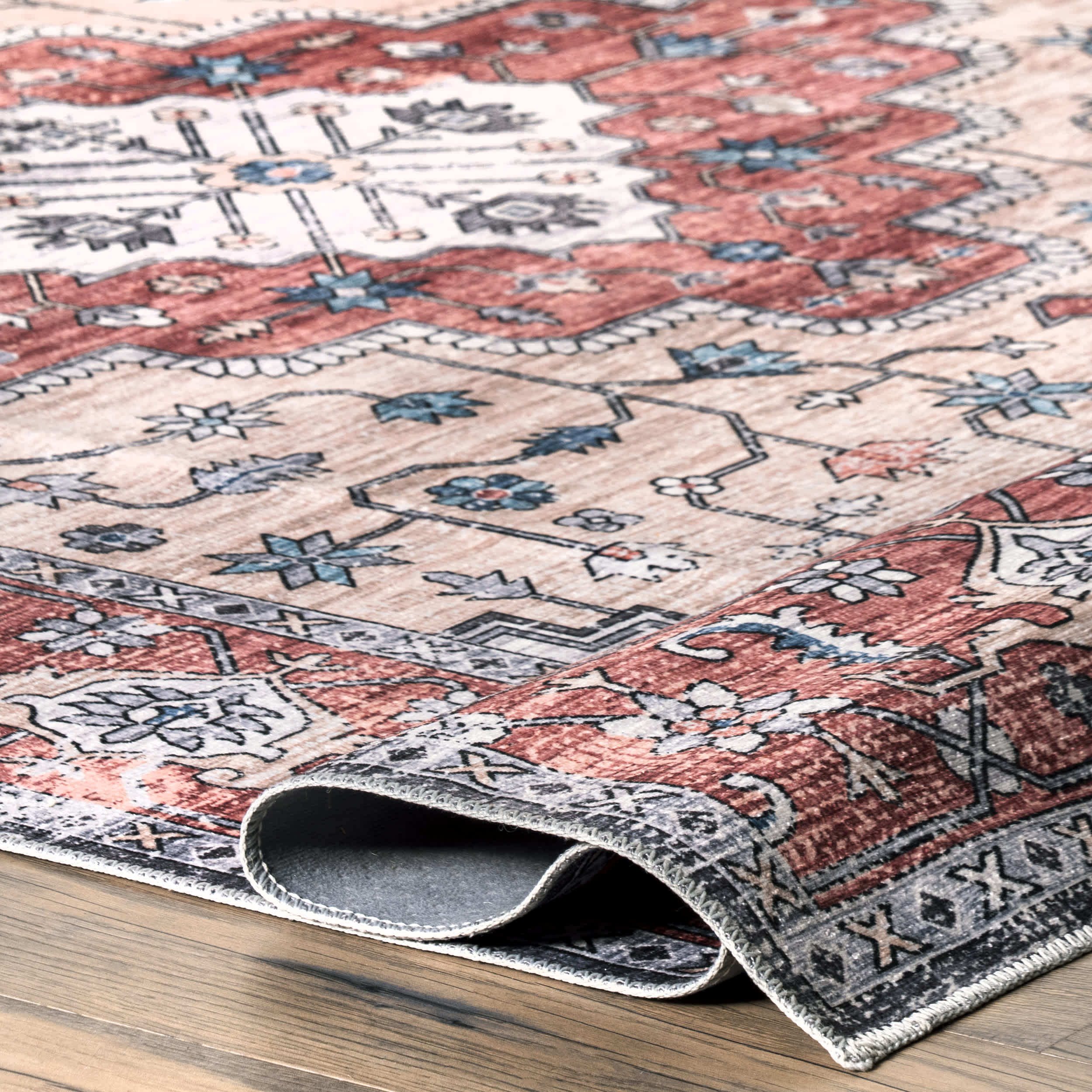 Melanie Transitional Medallion Machine Washable Area Rug - Image 4