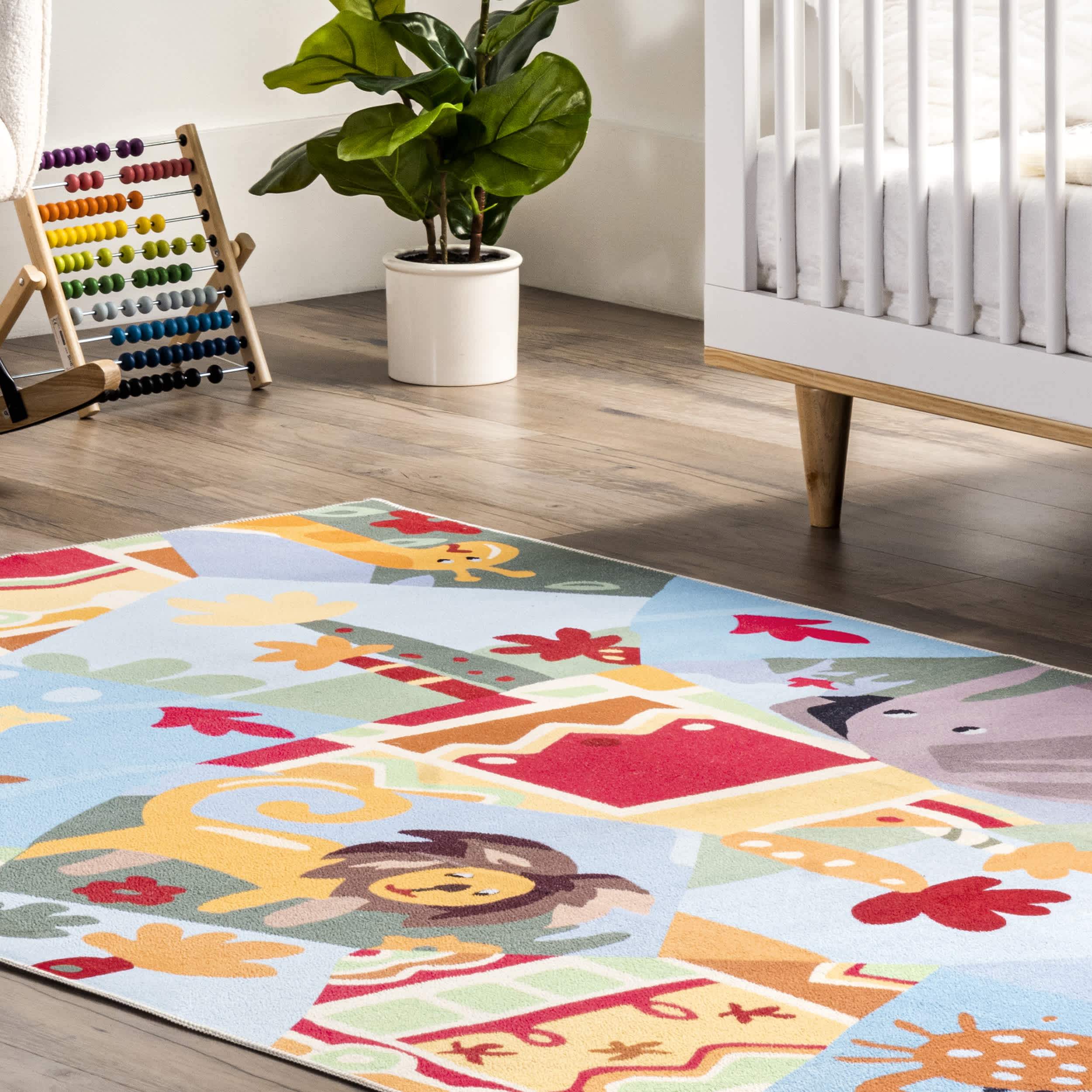 Catherine Zoo Animals Kids Washable Area Rug - Image 9