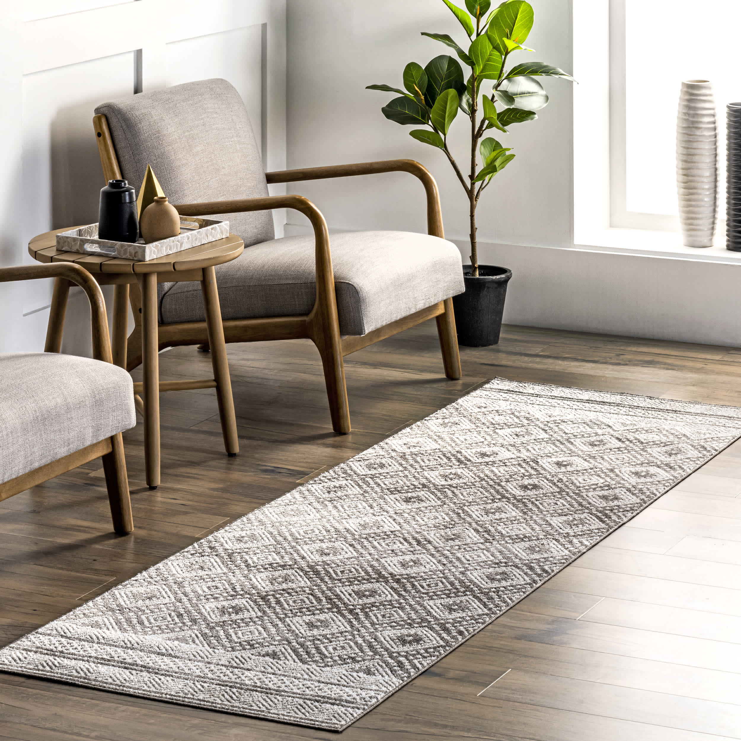 Phyllis Machine Washable Diamond Trellis Area Rug - Image 22