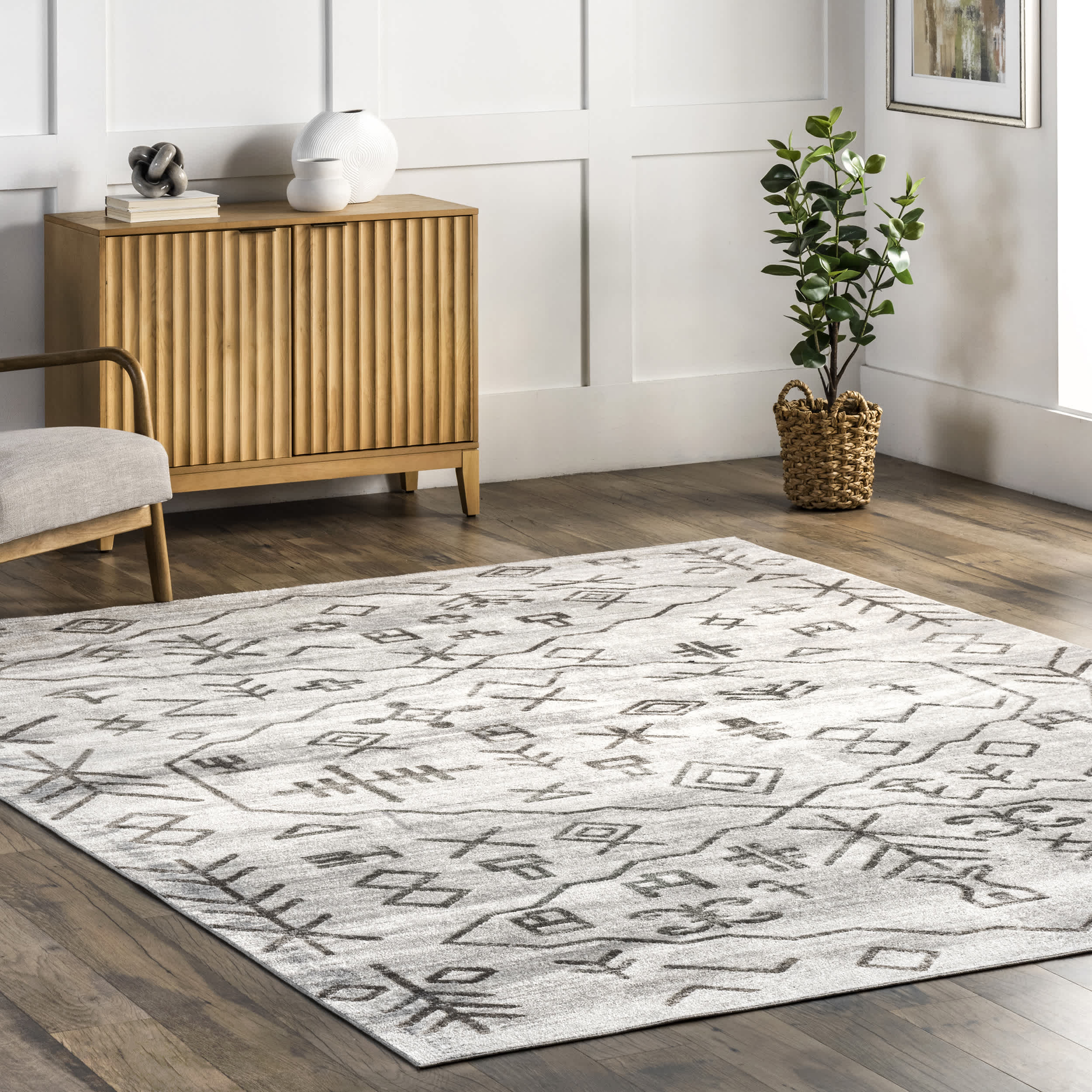 Rhonda Washable Symbolism Area Rug - Image 2