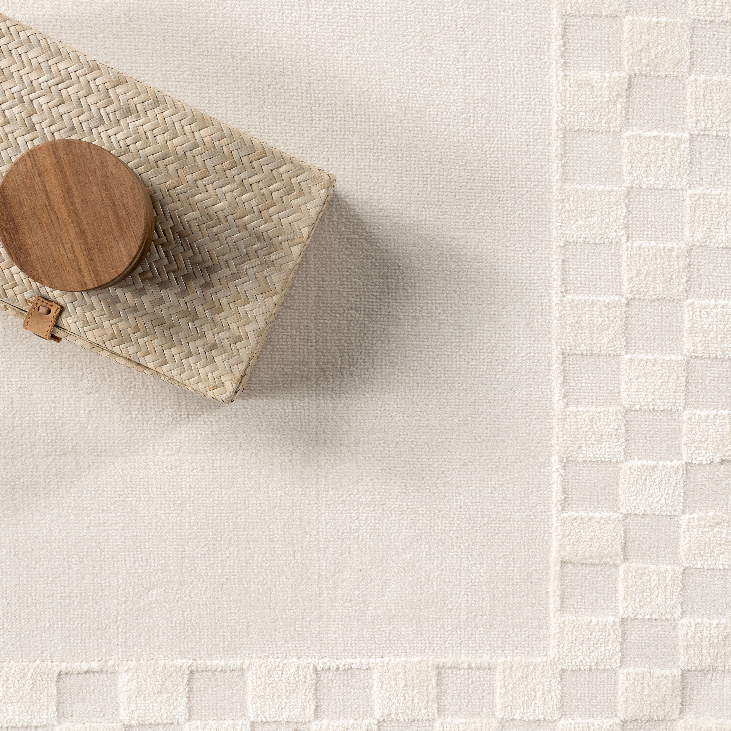Kalina High-Low Checkered Bordered Area Rug - Image 6