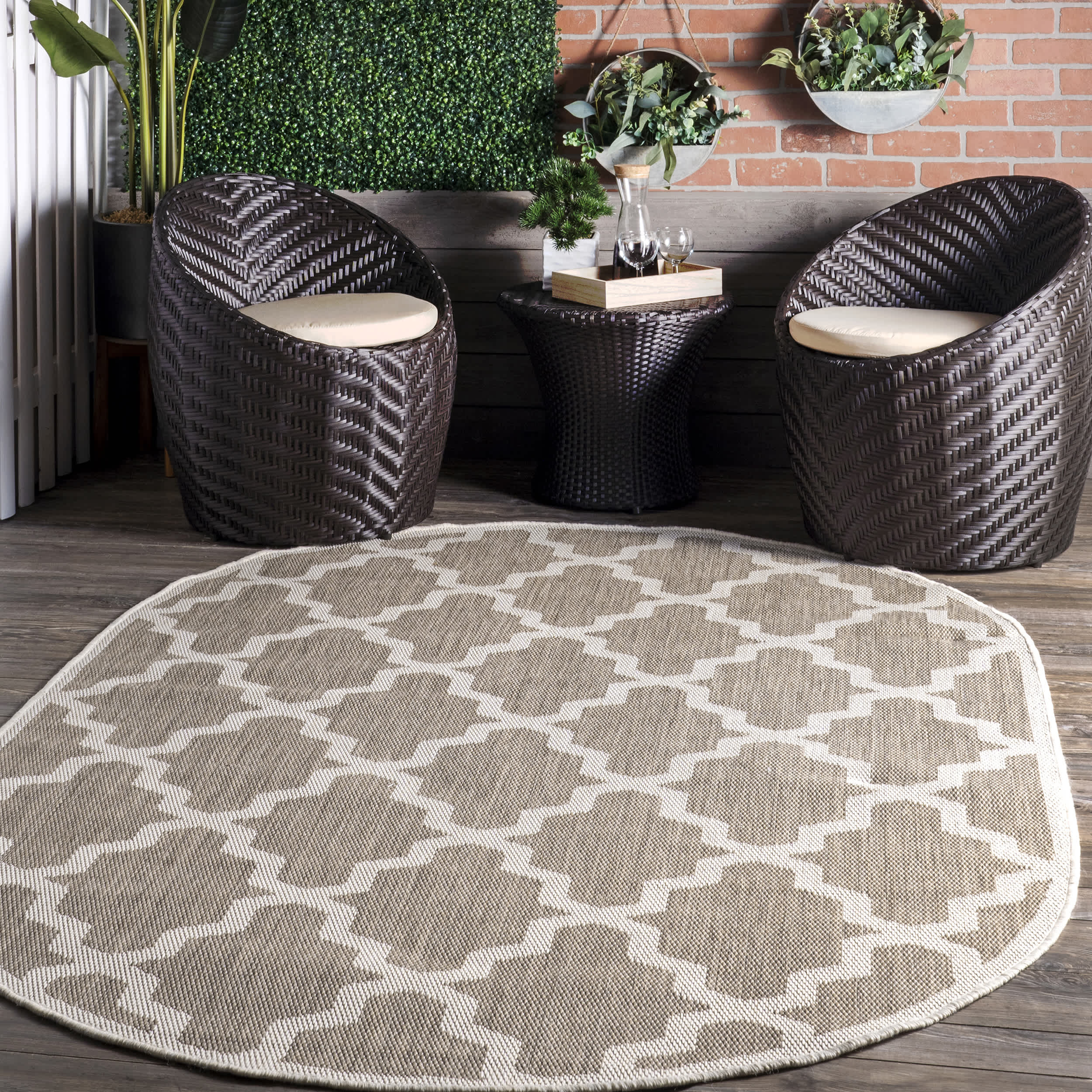 Machine Made Gina Outdoor Moroccan Trellis Area Rug - Image 11
