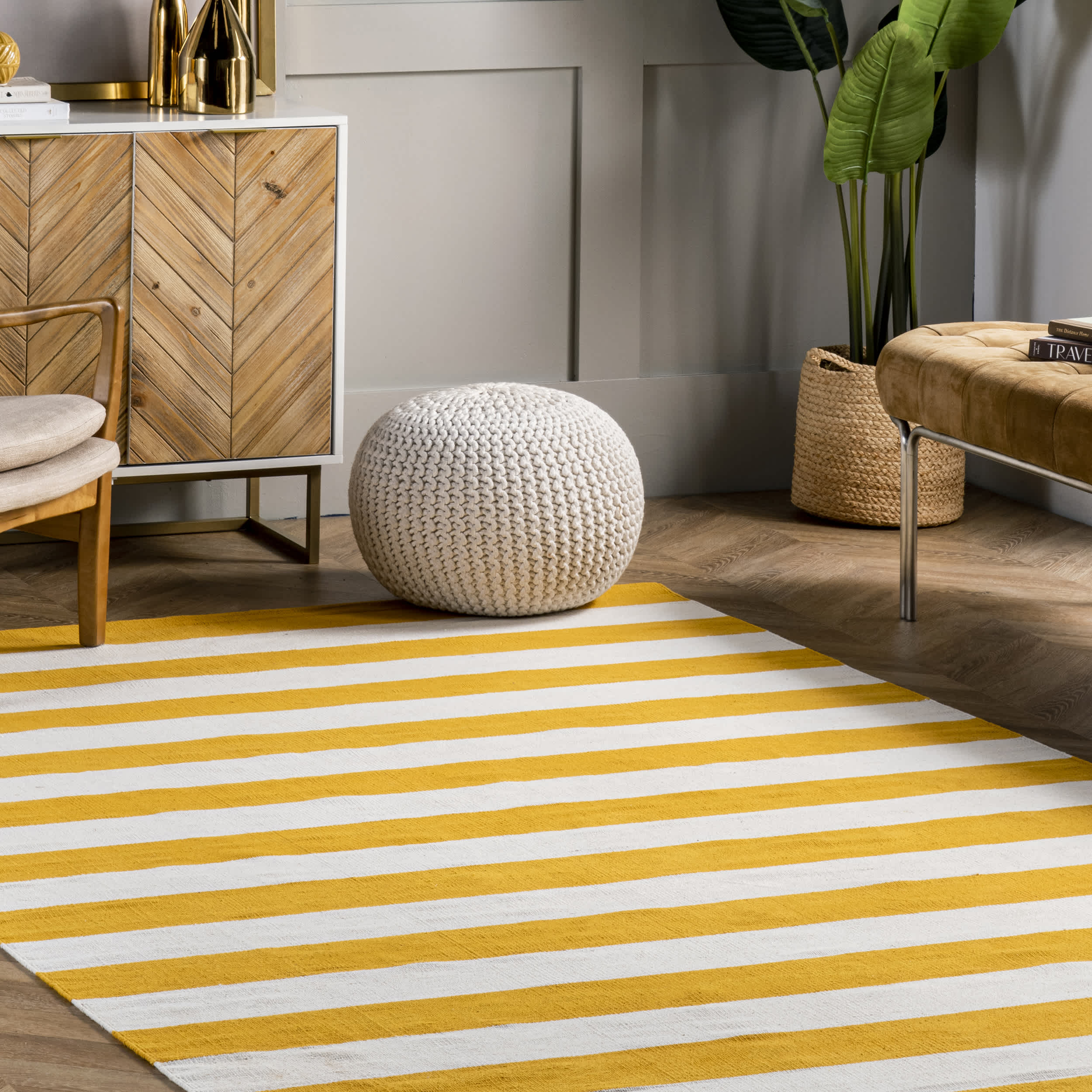 Gracen Cotton Stripe Area Rug - Image 17