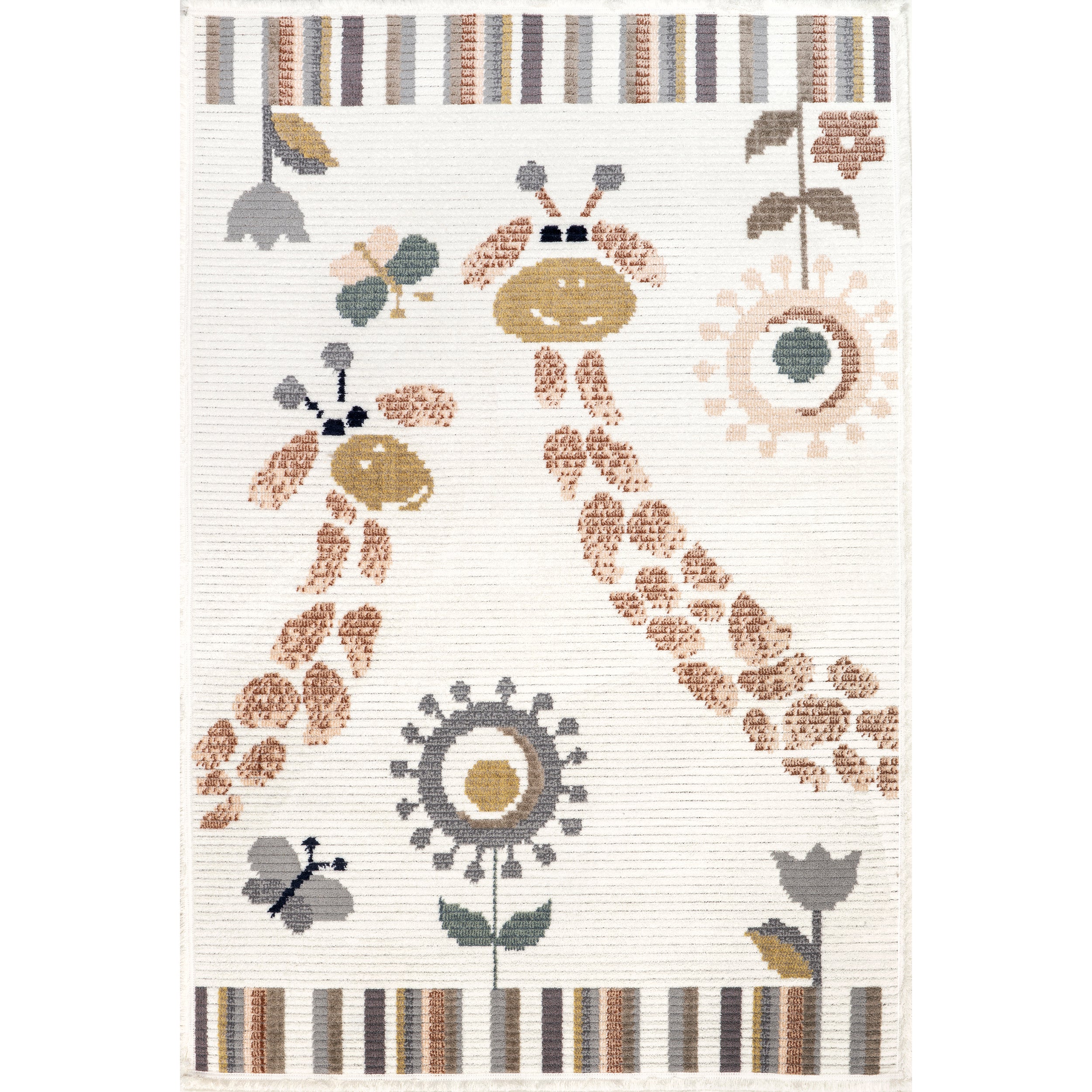 Avianna Giraffe Kids Fringe Area Rug