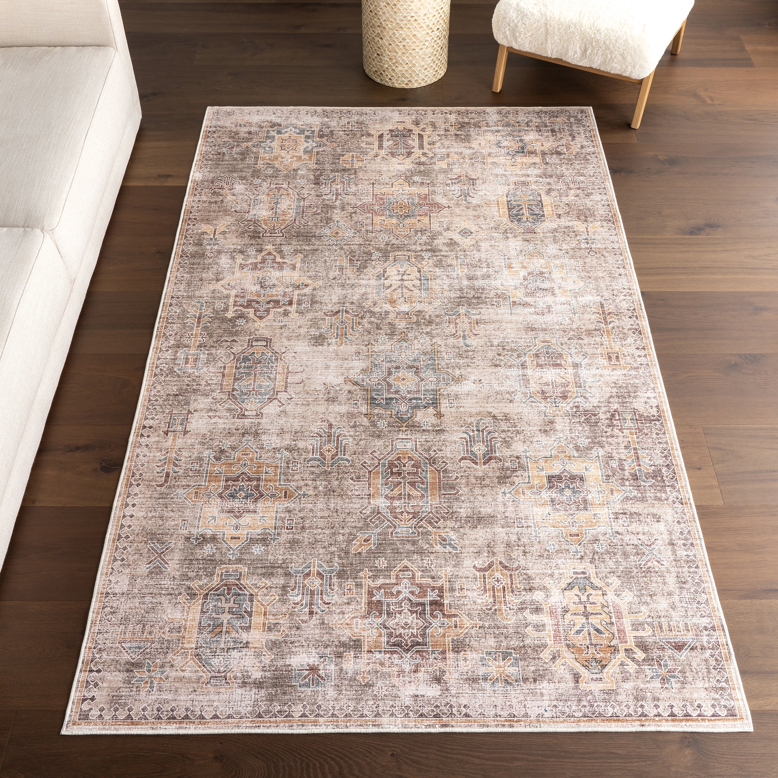 Philomena Medallion Spill Proof Machine Washable Area Rug - Image 20