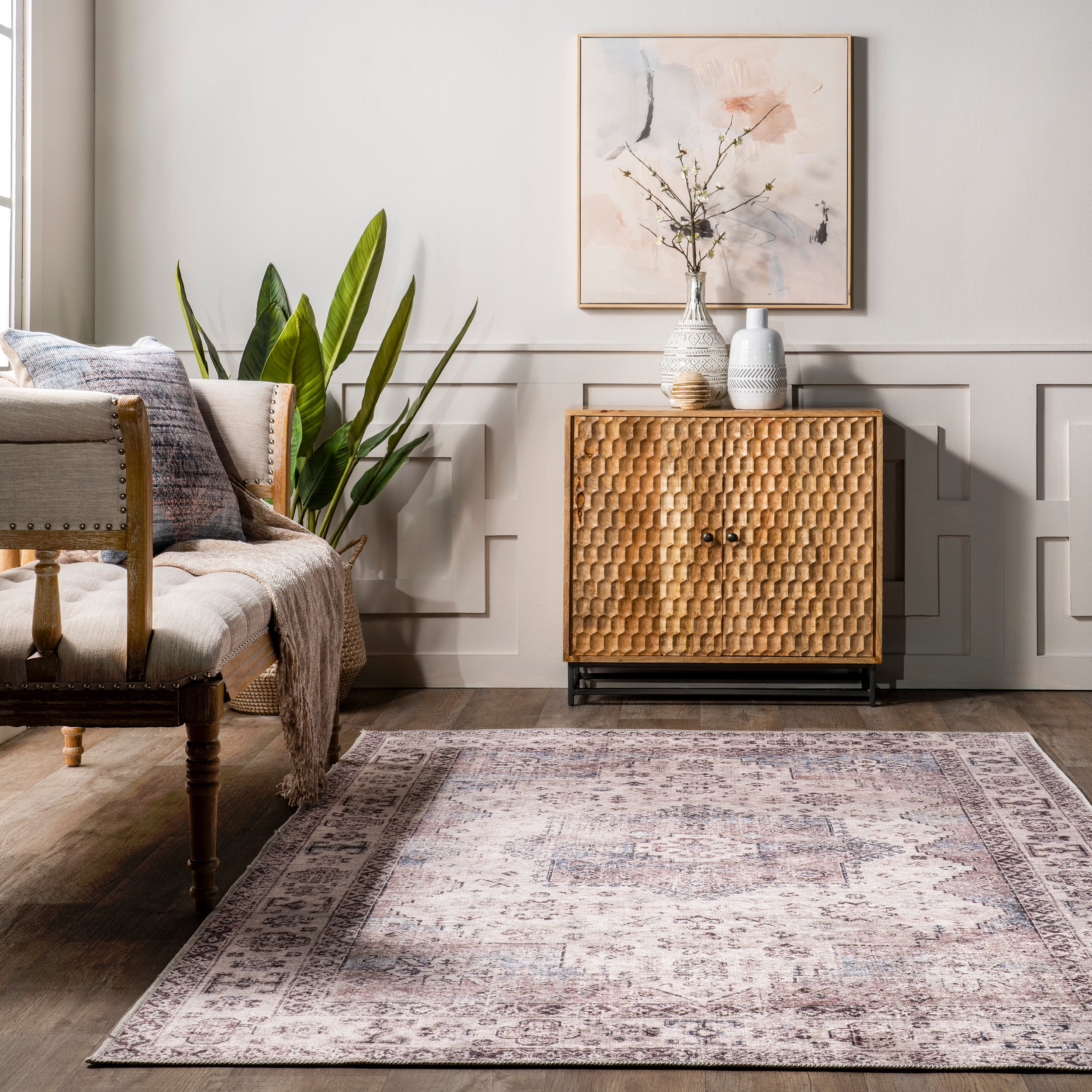 Sharyn Traditional Vintage Cotton Area Rug - Image 8