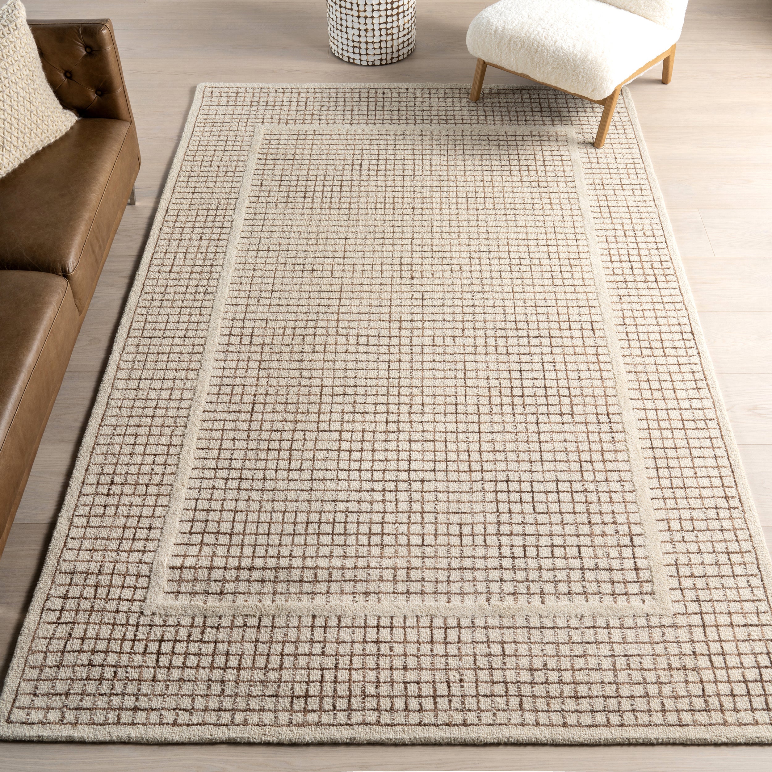 Emaline Geometric Wool Area Rug - Image 11
