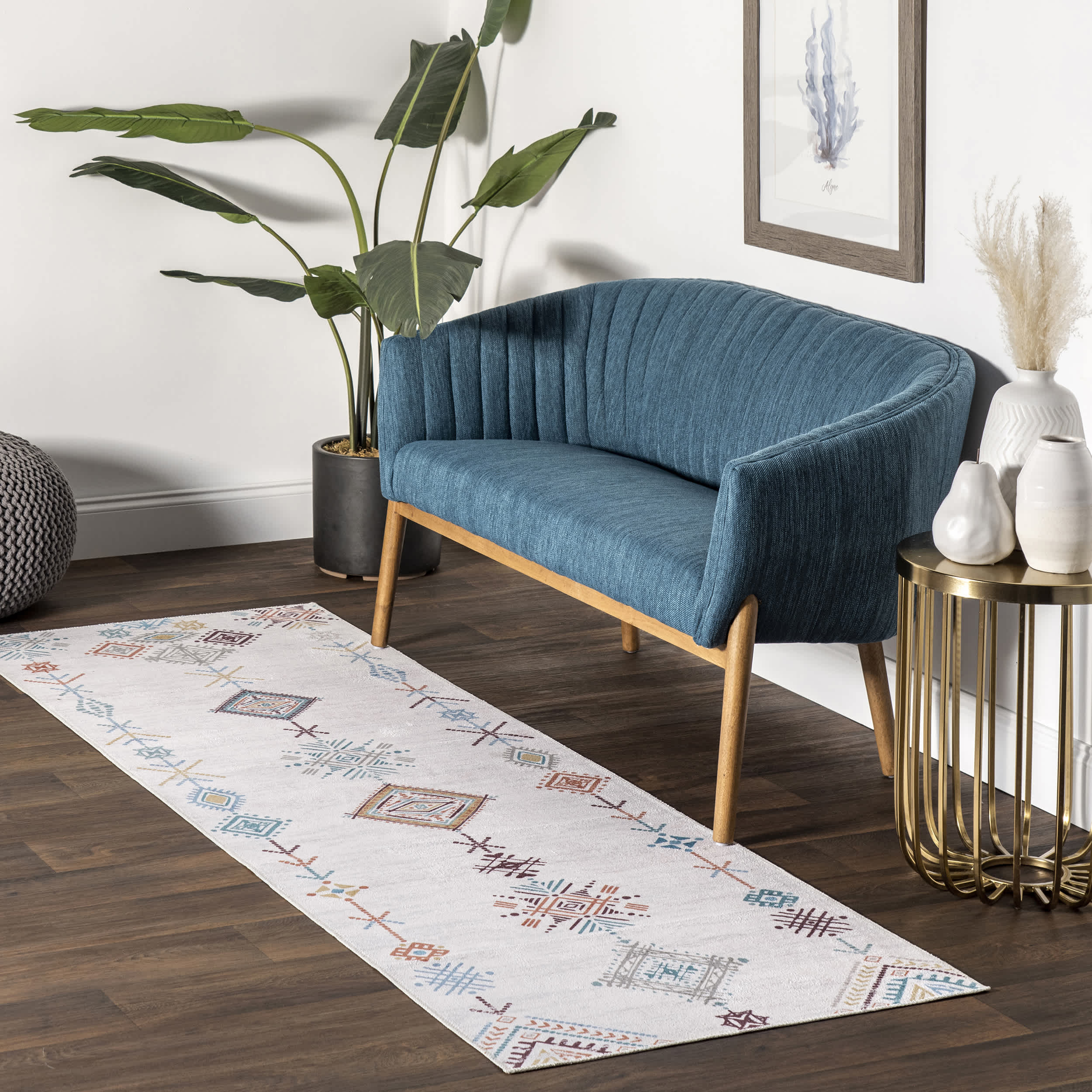 Kiya Machine Washable Moroccan Tribal Geometric Area Rug - Image 10
