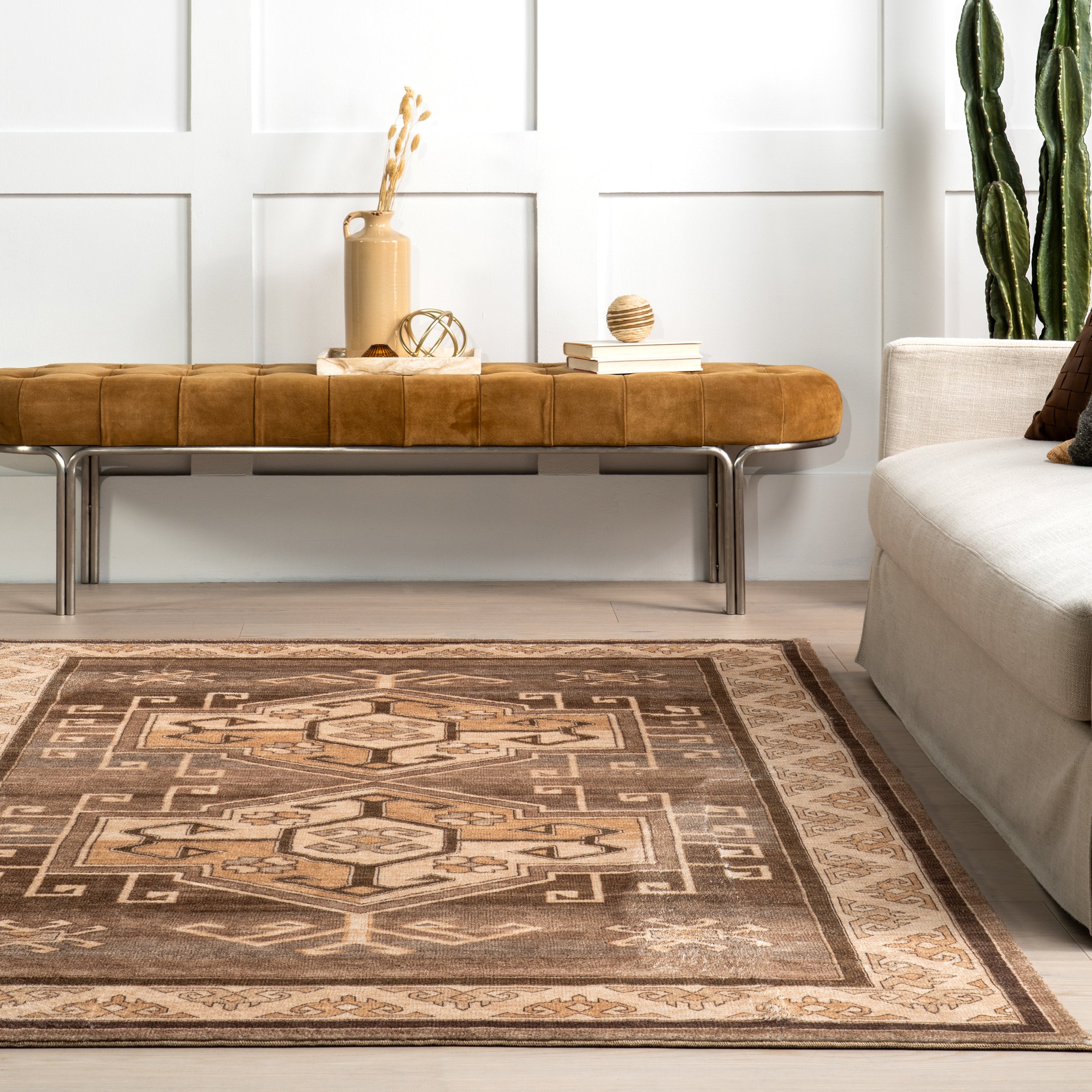 Peony Traditional Medallion Machine Washable Area Rug - Image 8