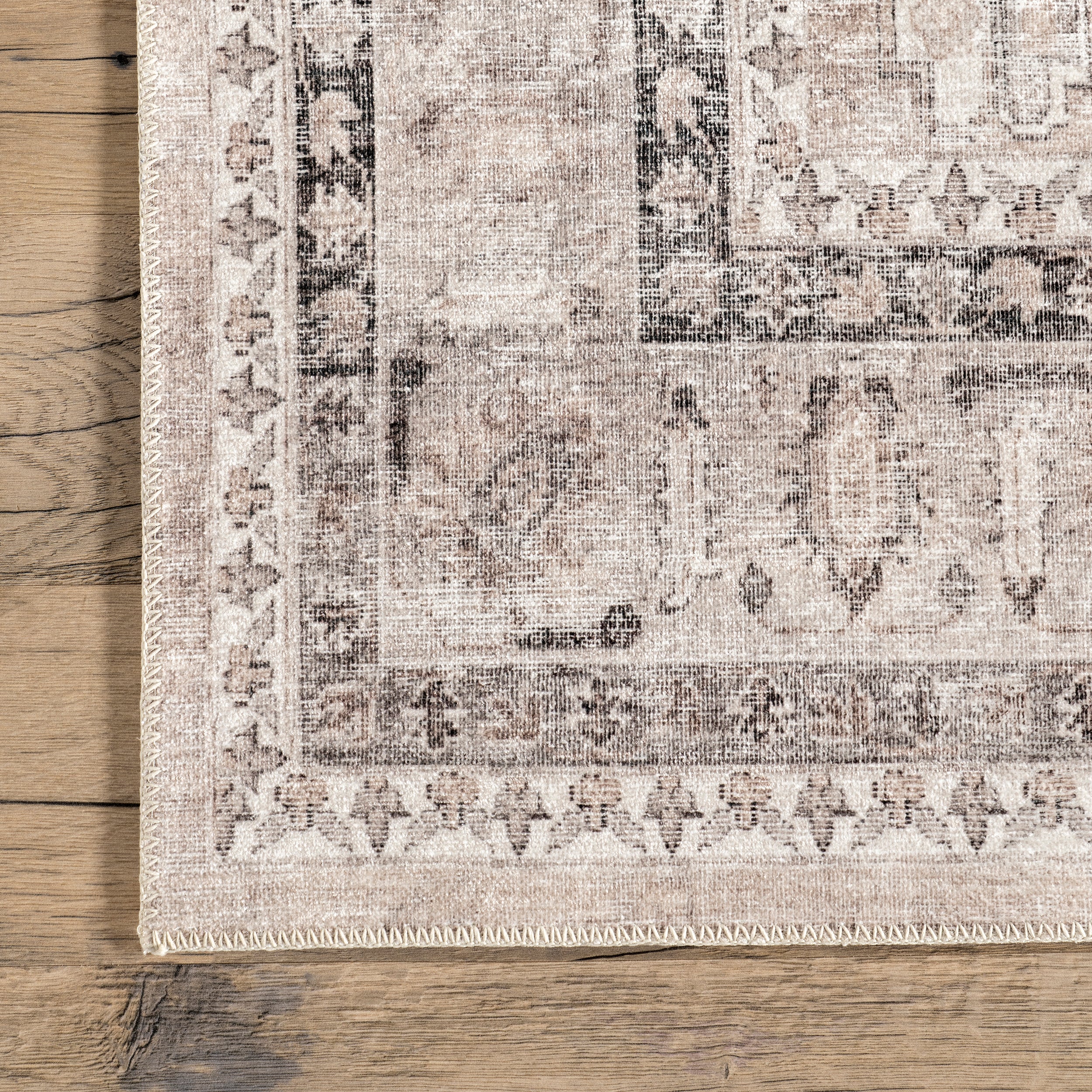 Davi Faded Stain-Resistant Machine Washable Area Rug - Image 5